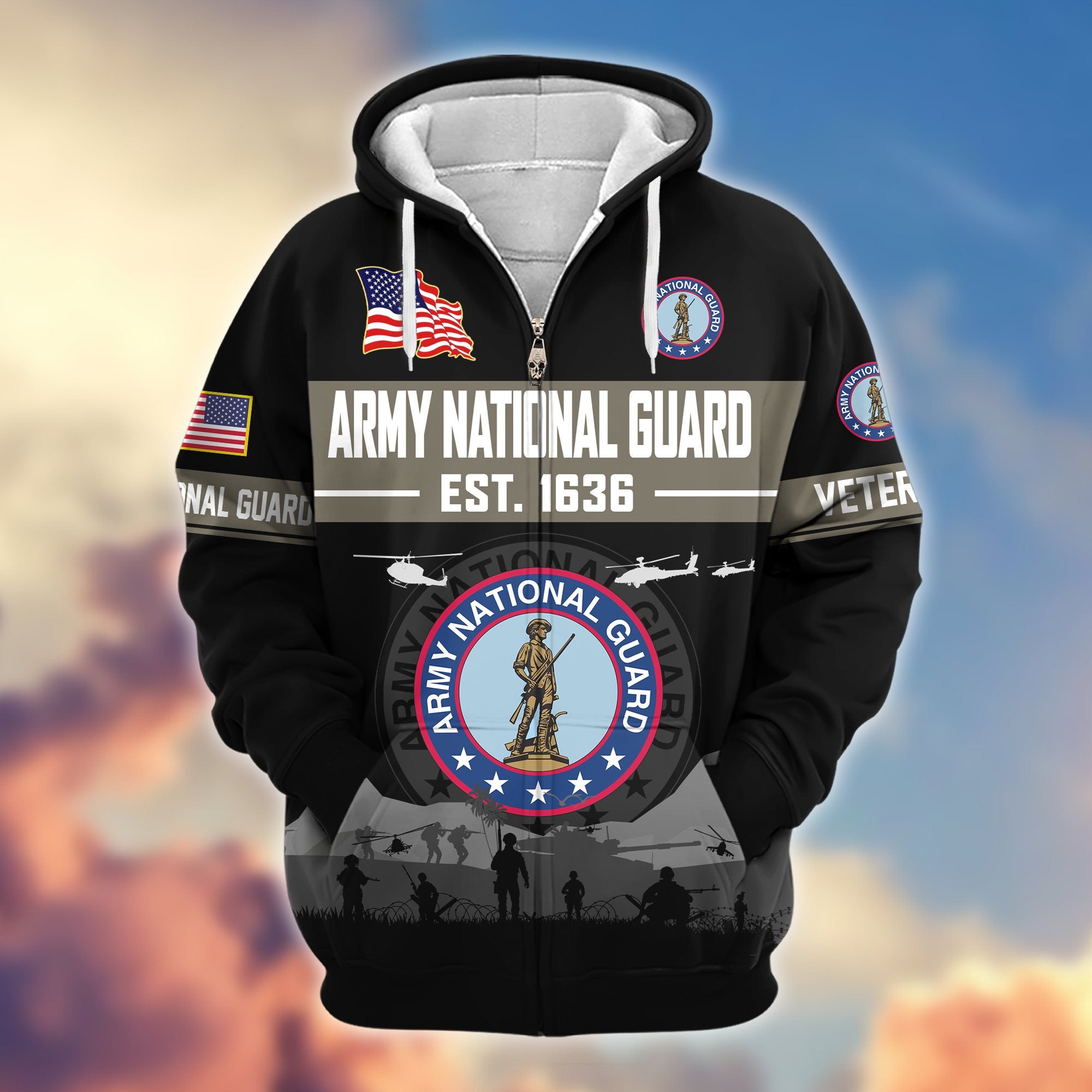 Premium US Veterans Zip Hoodie BPHN021011, Gifts For US Veterans, Gifts On Father's Day, Veterans Day.