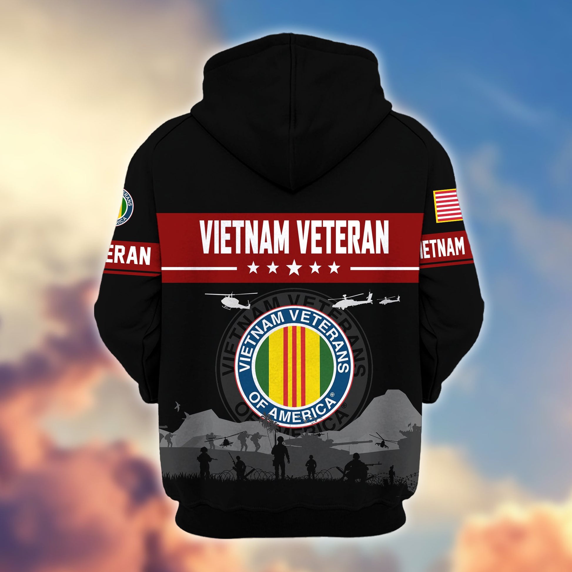 Premium US Veterans Zip Hoodie BPHN021011, Gifts For US Veterans, Gifts On Father's Day, Veterans Day.