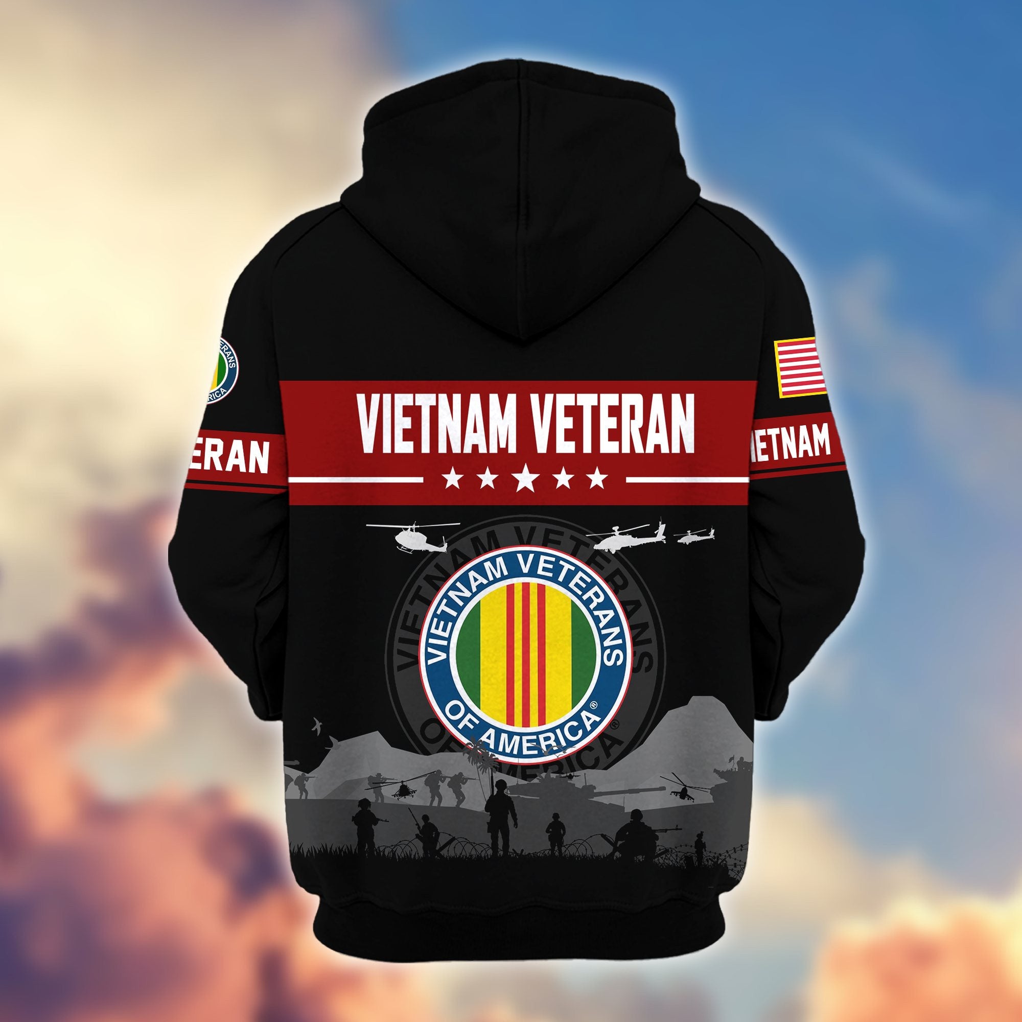 Premium US Veterans Zip Hoodie BPHN021011, Gifts For US Veterans, Gifts On Father's Day, Veterans Day.