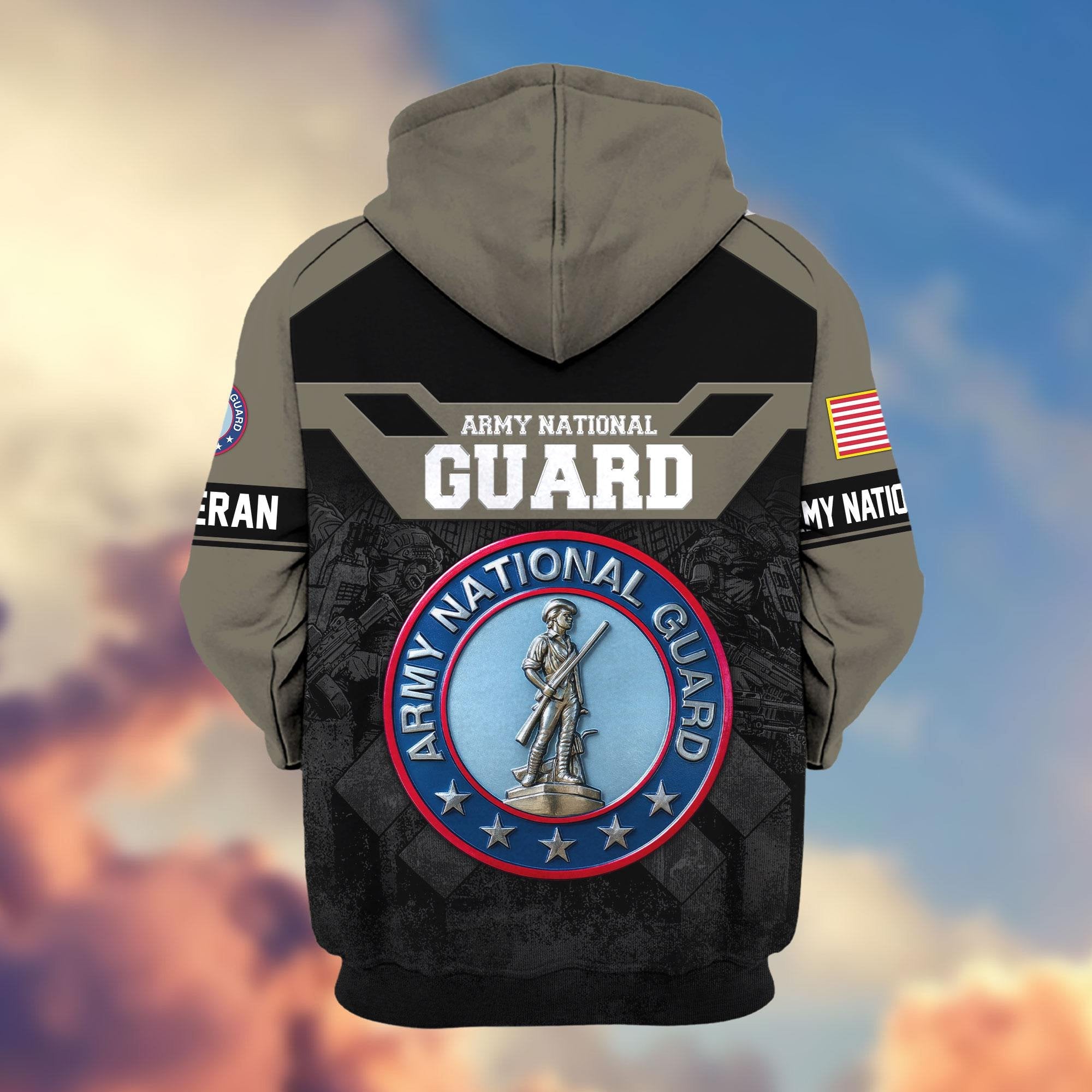 Premium US Veterans Zip Hoodie ATTN011023, Gifts For US Veterans, Gifts On Father's Day, Veterans Day.