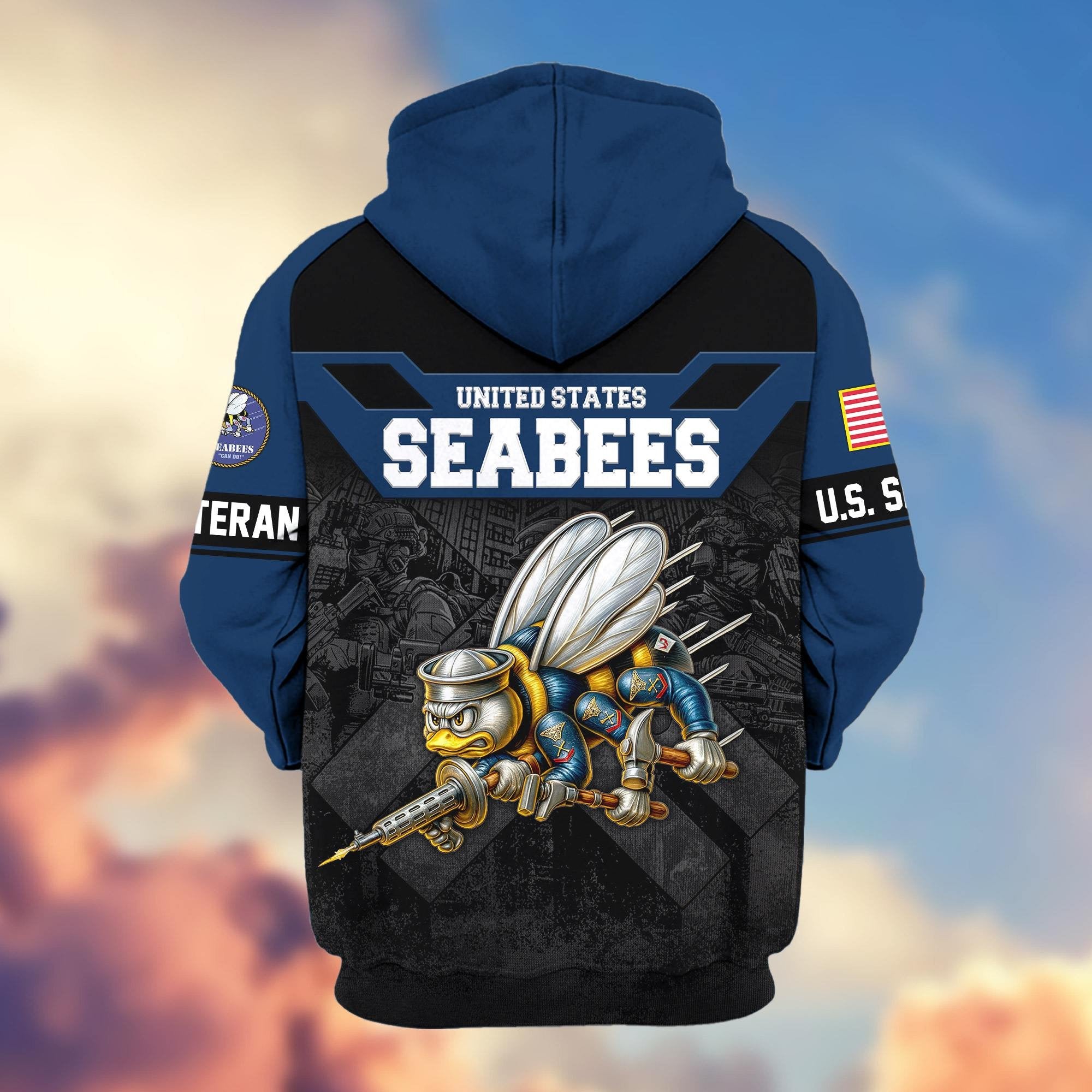 Premium US Veterans Zip Hoodie ATTN011023, Gifts For US Veterans, Gifts On Father's Day, Veterans Day.