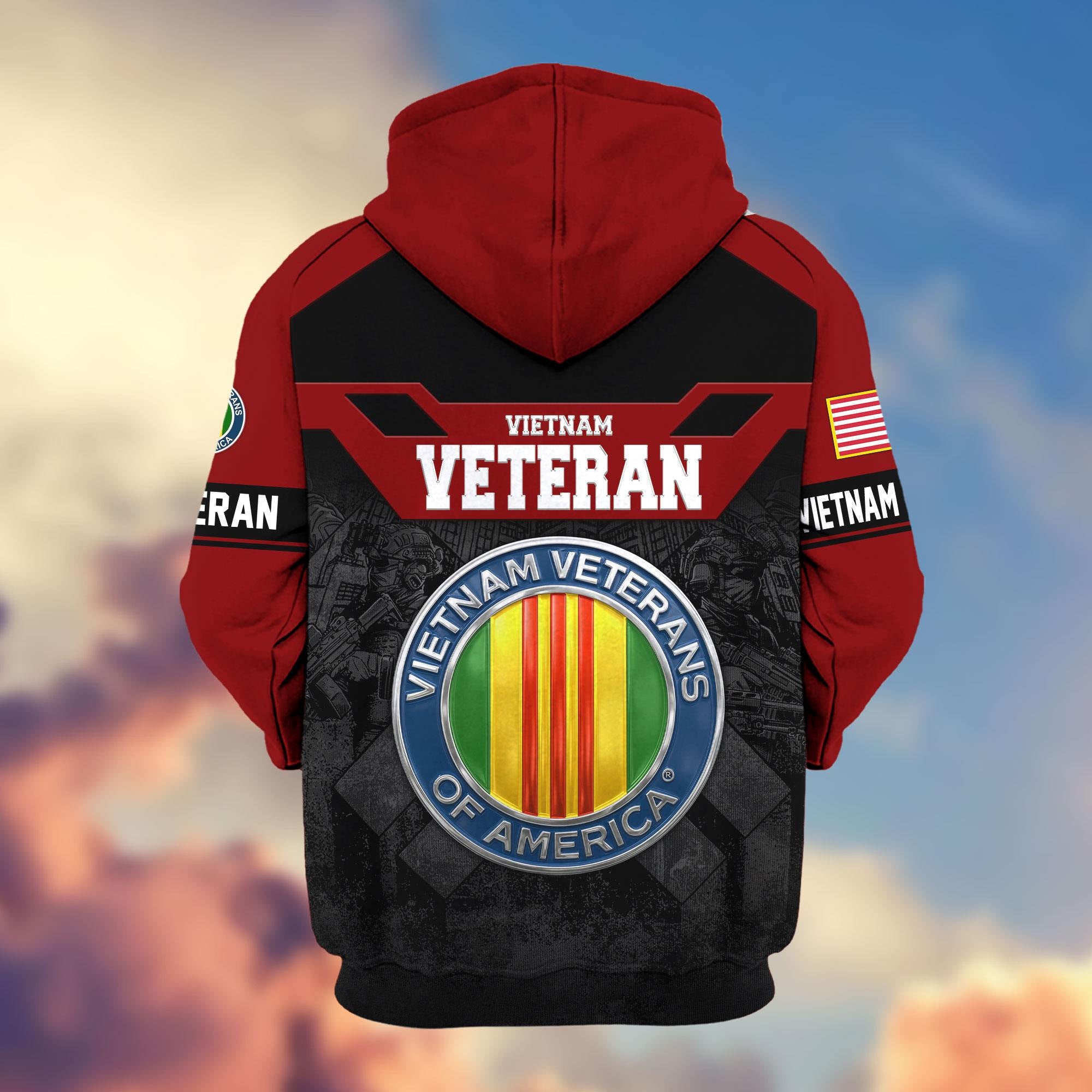 Premium US Veterans Zip Hoodie ATTN011023, Gifts For US Veterans, Gifts On Father's Day, Veterans Day.