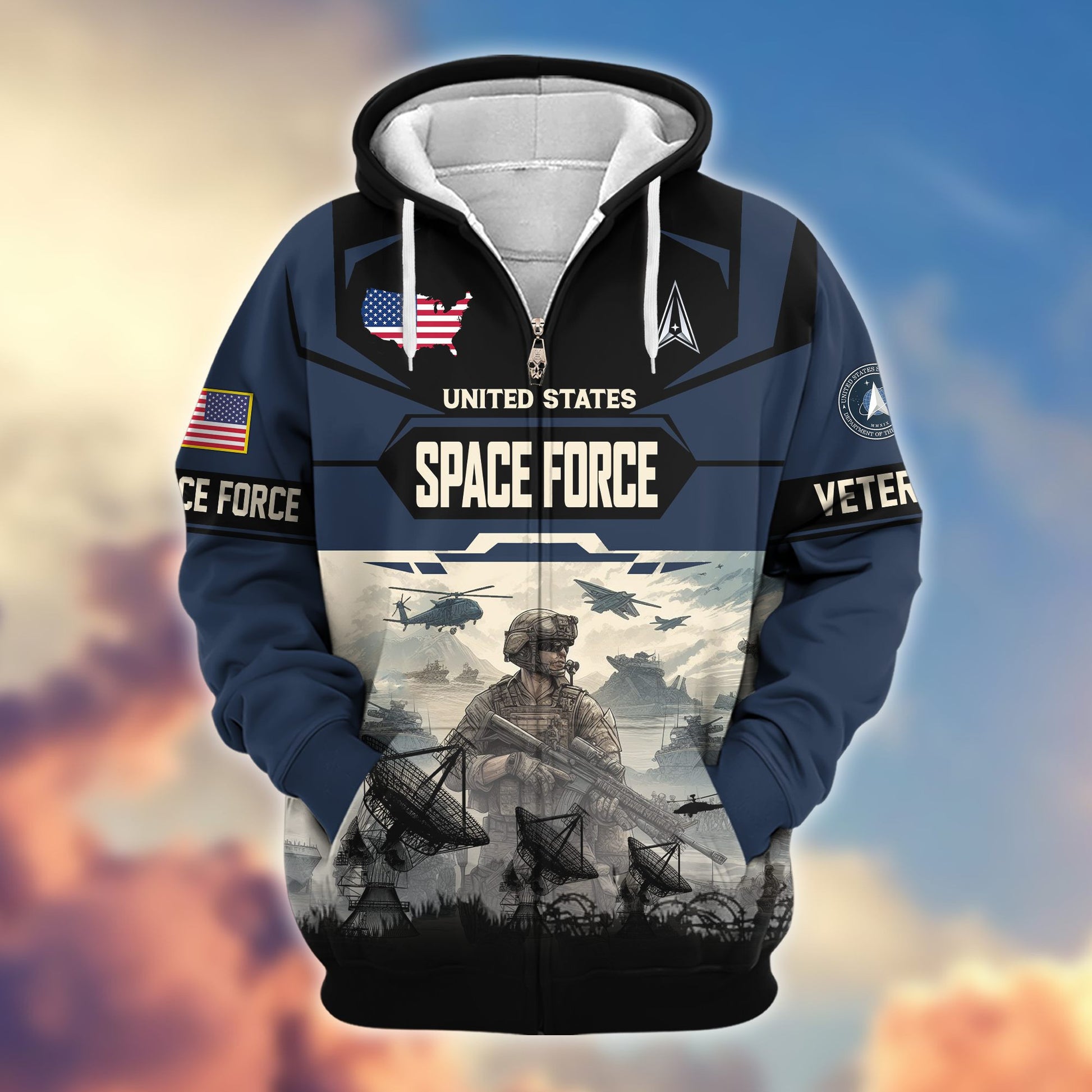 Premium US Veterans Zip Hoodie BPHN021014, Gifts For US Veterans, Gifts On Father's Day, Veterans Day.