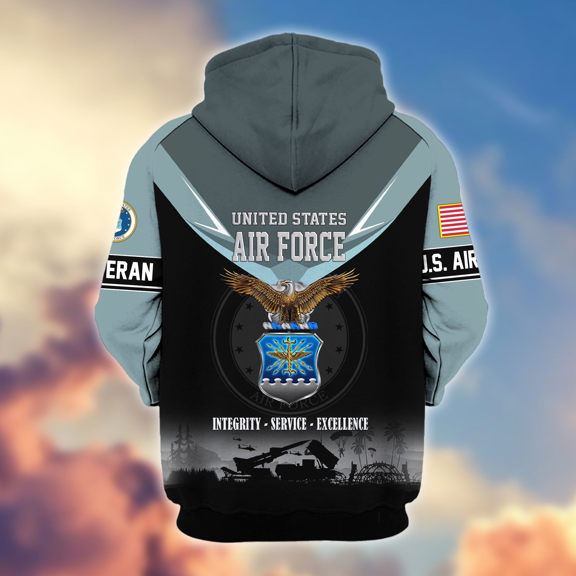 Premium US Veterans Zip Hoodie BPHN091012, Gifts For US Veterans, Gifts On Father's Day, Veterans Day.