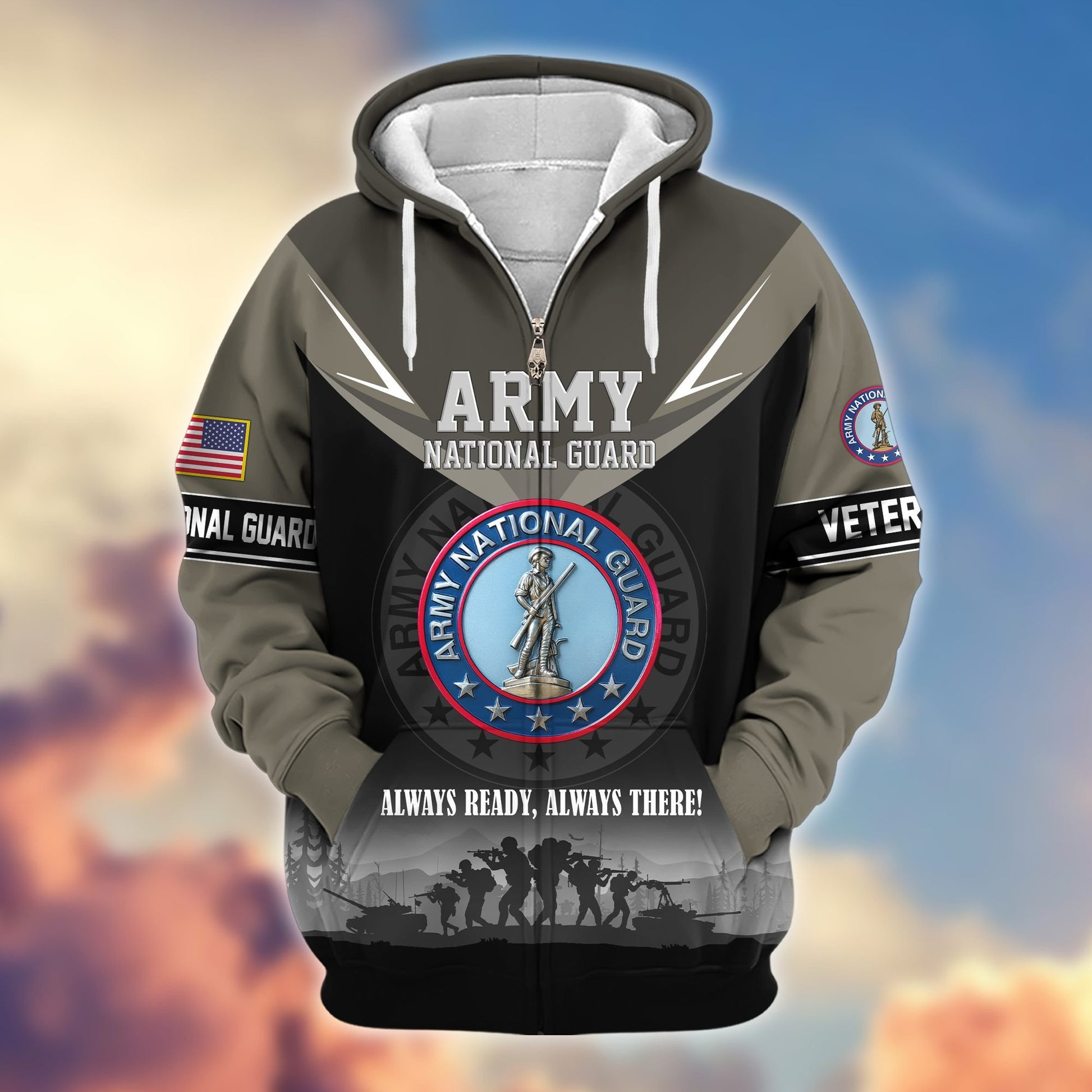 Premium US Veterans Zip Hoodie BPHN091012, Gifts For US Veterans, Gifts On Father's Day, Veterans Day.
