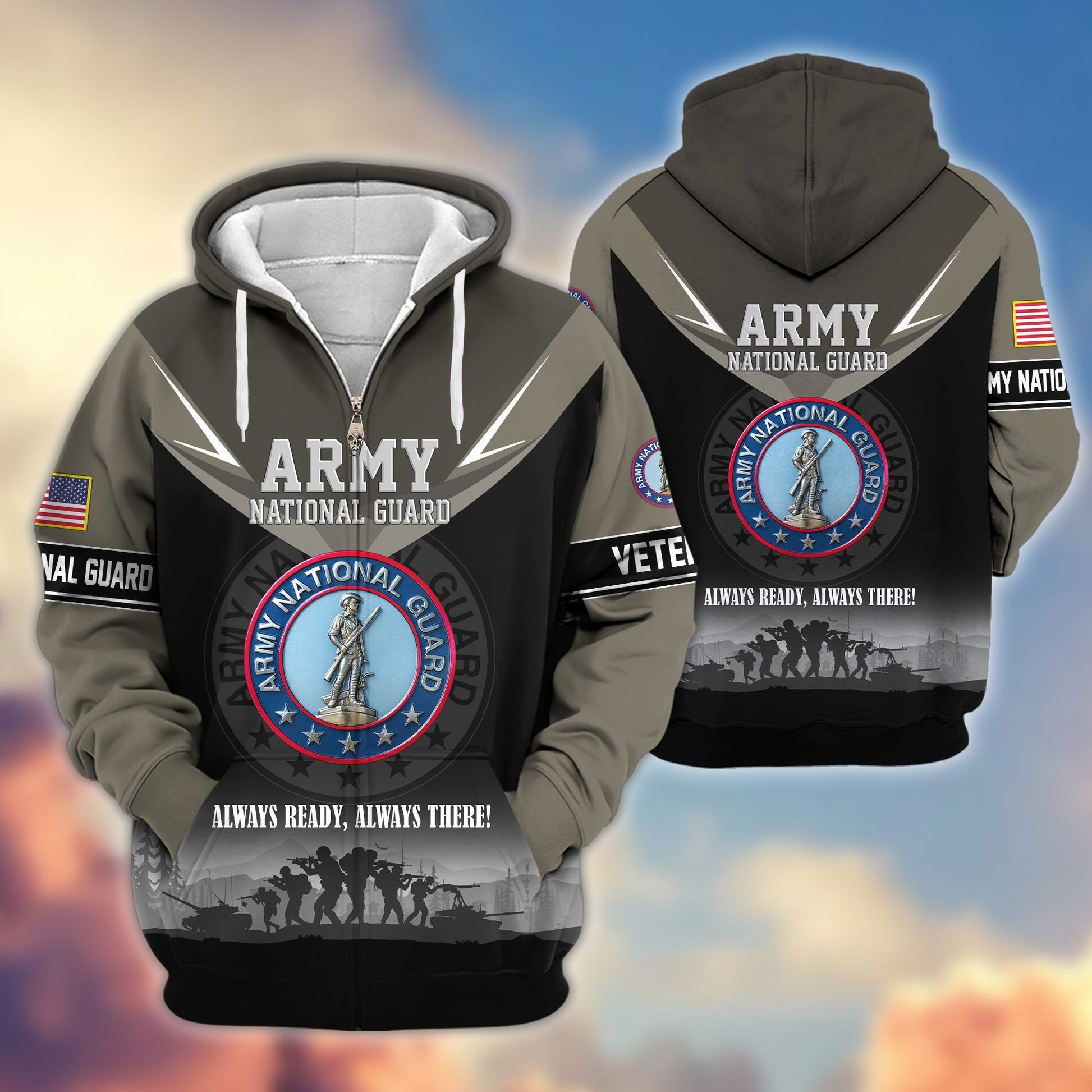 Premium US Veterans Zip Hoodie BPHN091012, Gifts For US Veterans, Gifts On Father's Day, Veterans Day.