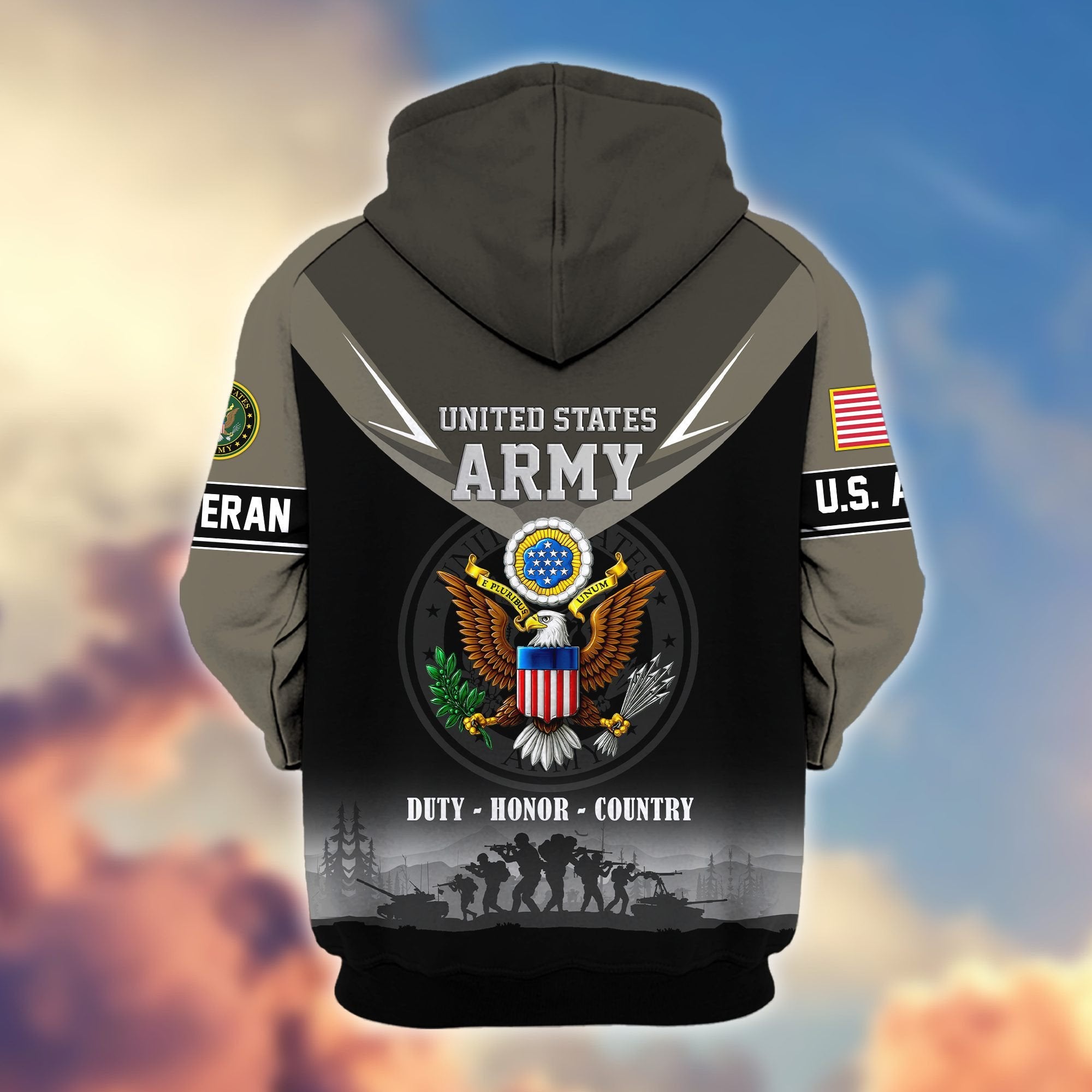 Premium US Veterans Zip Hoodie BPHN091012, Gifts For US Veterans, Gifts On Father's Day, Veterans Day.