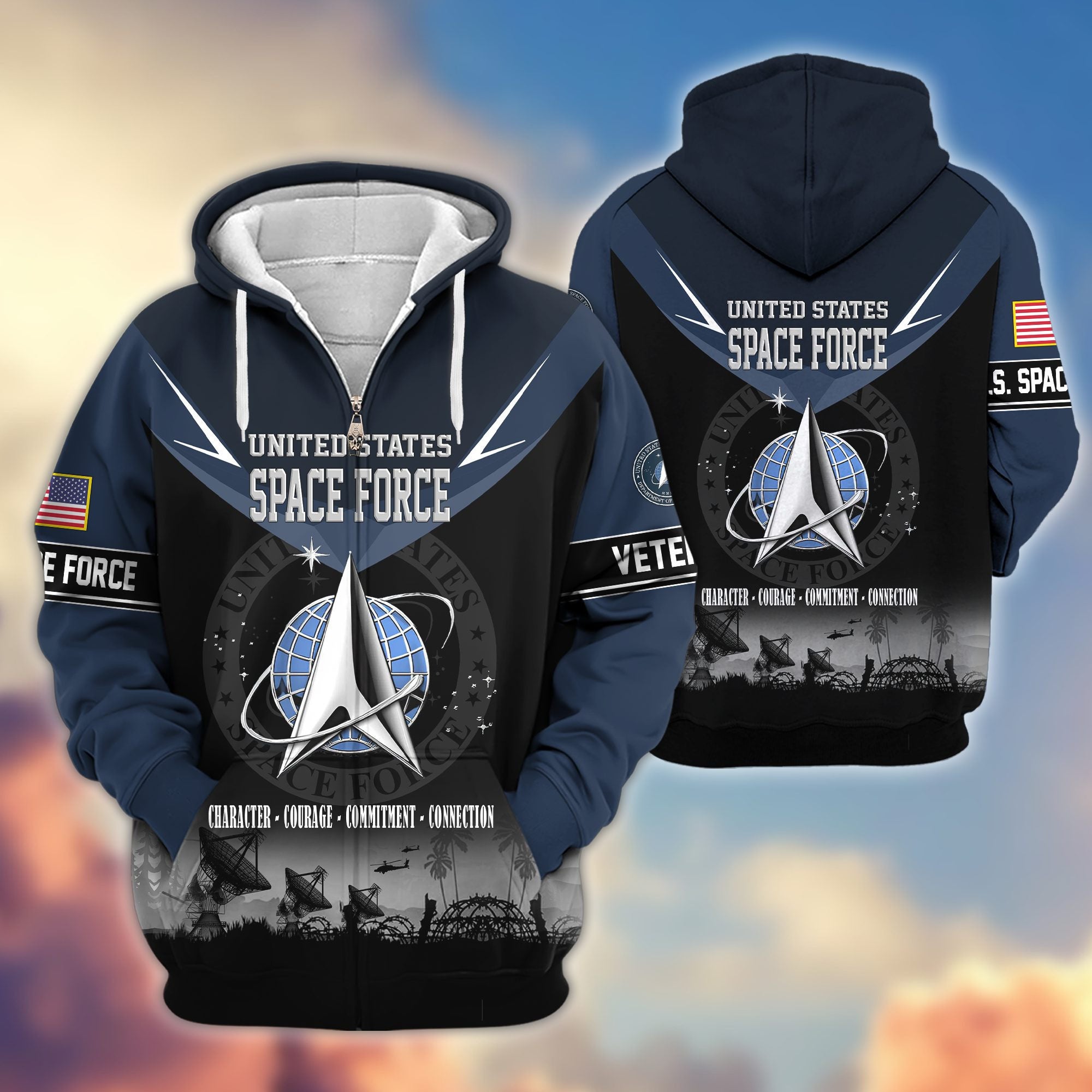 Premium US Veterans Zip Hoodie BPHN091012, Gifts For US Veterans, Gifts On Father's Day, Veterans Day.