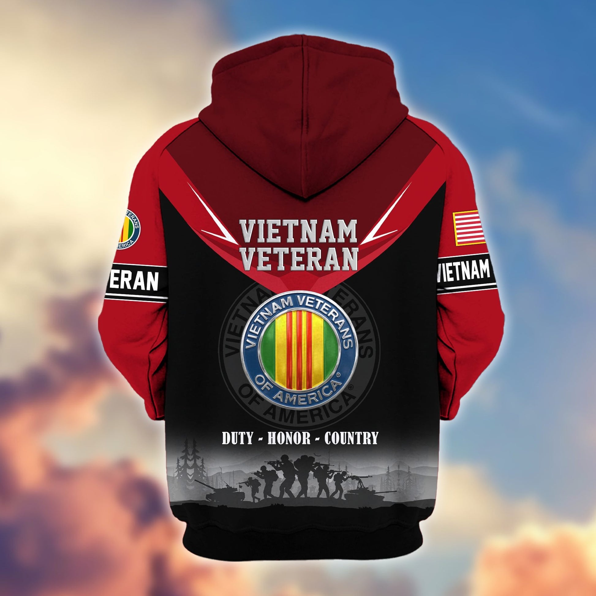 Premium US Veterans Zip Hoodie BPHN091012, Gifts For US Veterans, Gifts On Father's Day, Veterans Day.