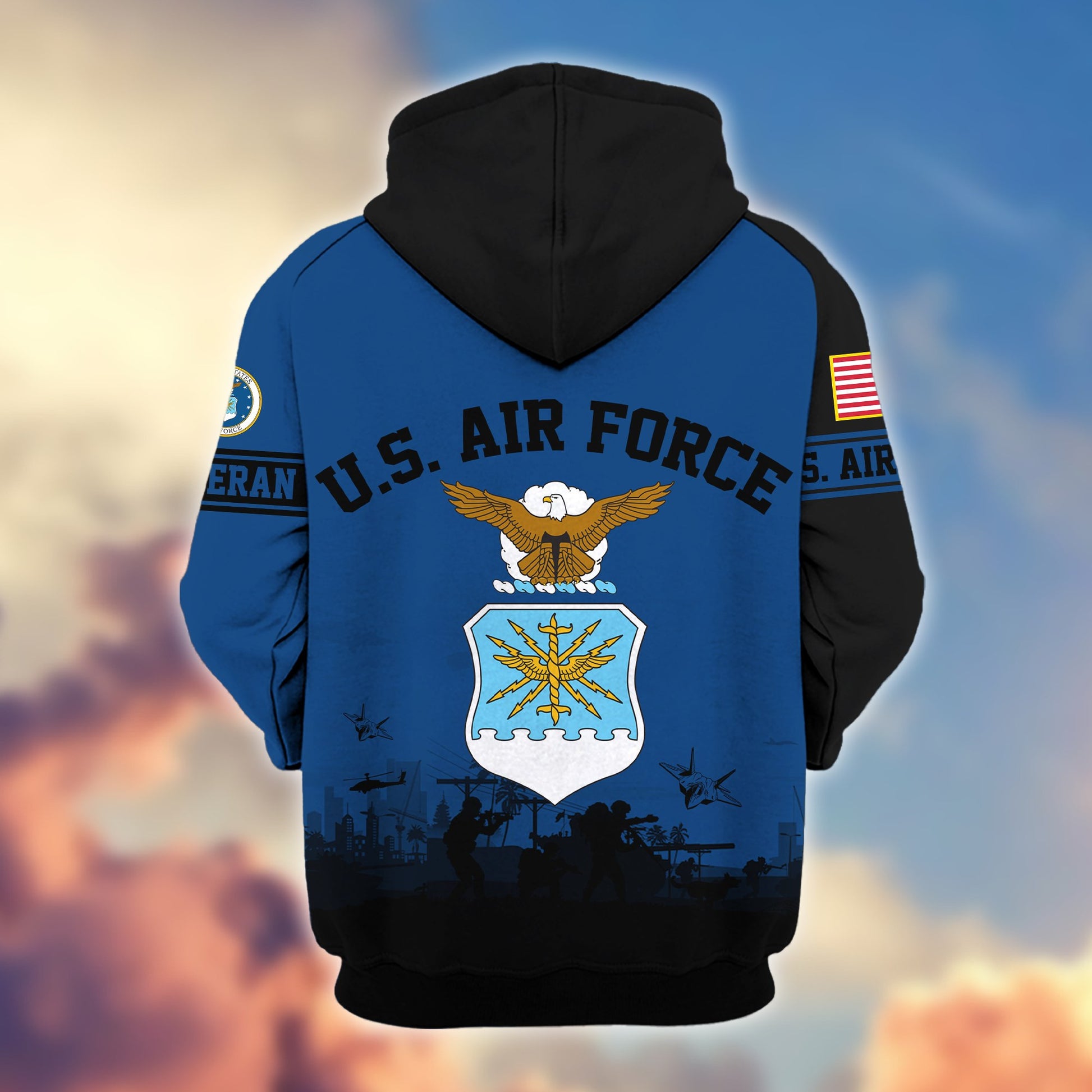 Premium US Veterans Zip Hoodie BPHN081013, Gifts For US Veterans, Gifts On Father's Day, Veterans Day.
