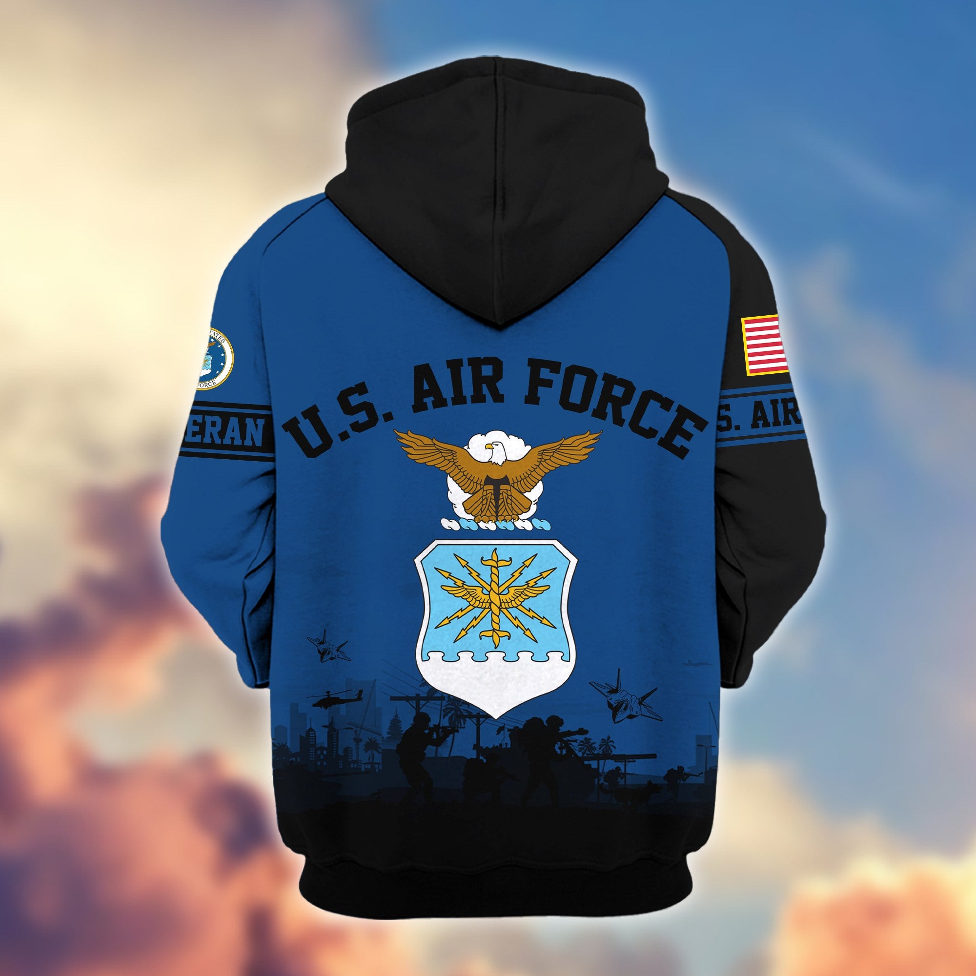 Premium US Veterans Zip Hoodie BPHN081013, Gifts For US Veterans, Gifts On Father's Day, Veterans Day.