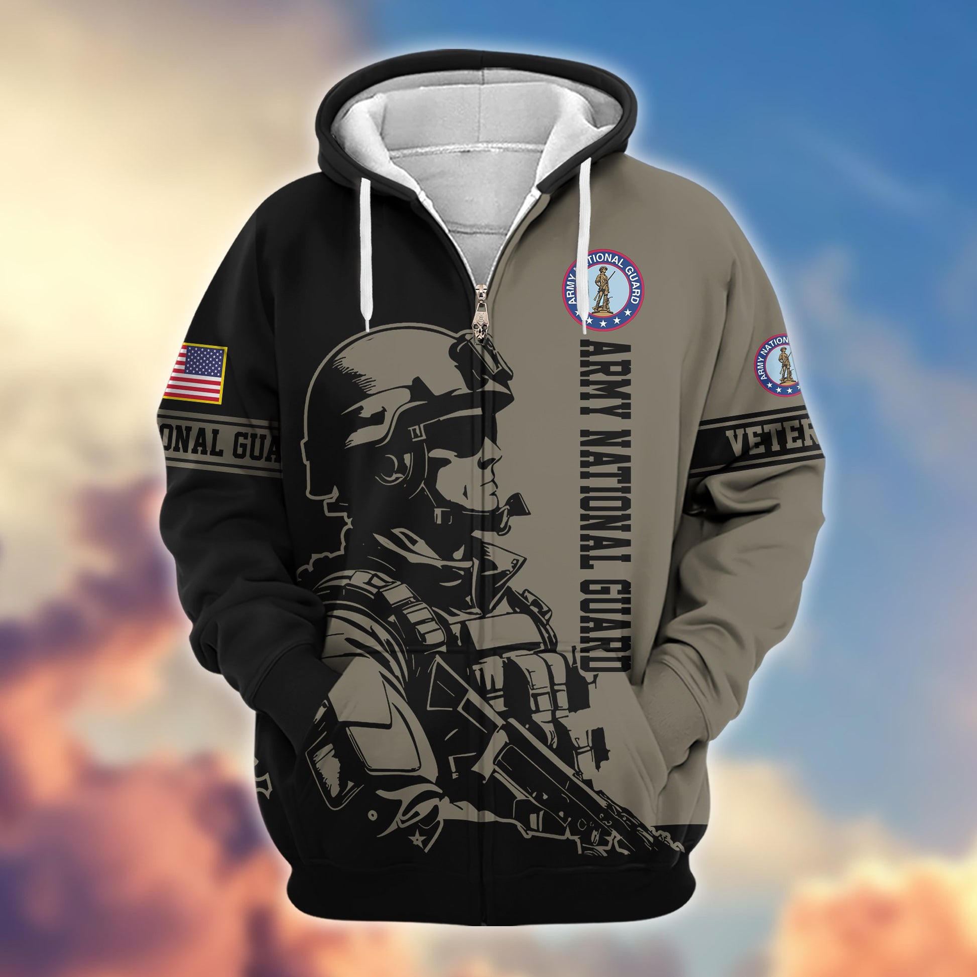 Premium US Veterans Zip Hoodie BPHN081013, Gifts For US Veterans, Gifts On Father's Day, Veterans Day.