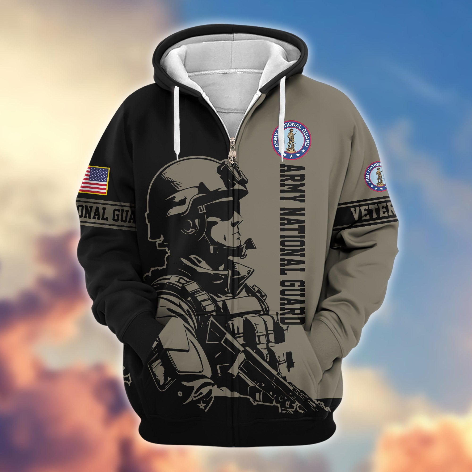 Premium US Veterans Zip Hoodie BPHN081013, Gifts For US Veterans, Gifts On Father's Day, Veterans Day.