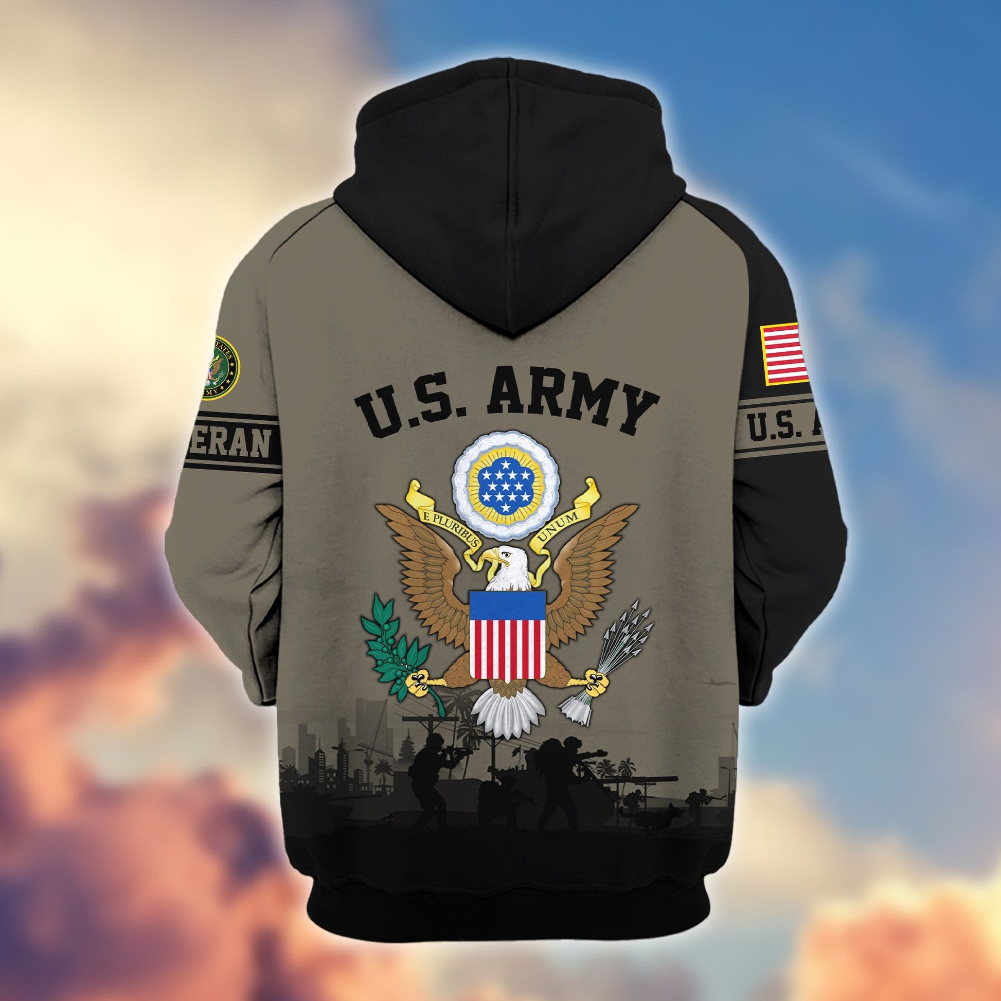 Premium US Veterans Zip Hoodie BPHN081013, Gifts For US Veterans, Gifts On Father's Day, Veterans Day.