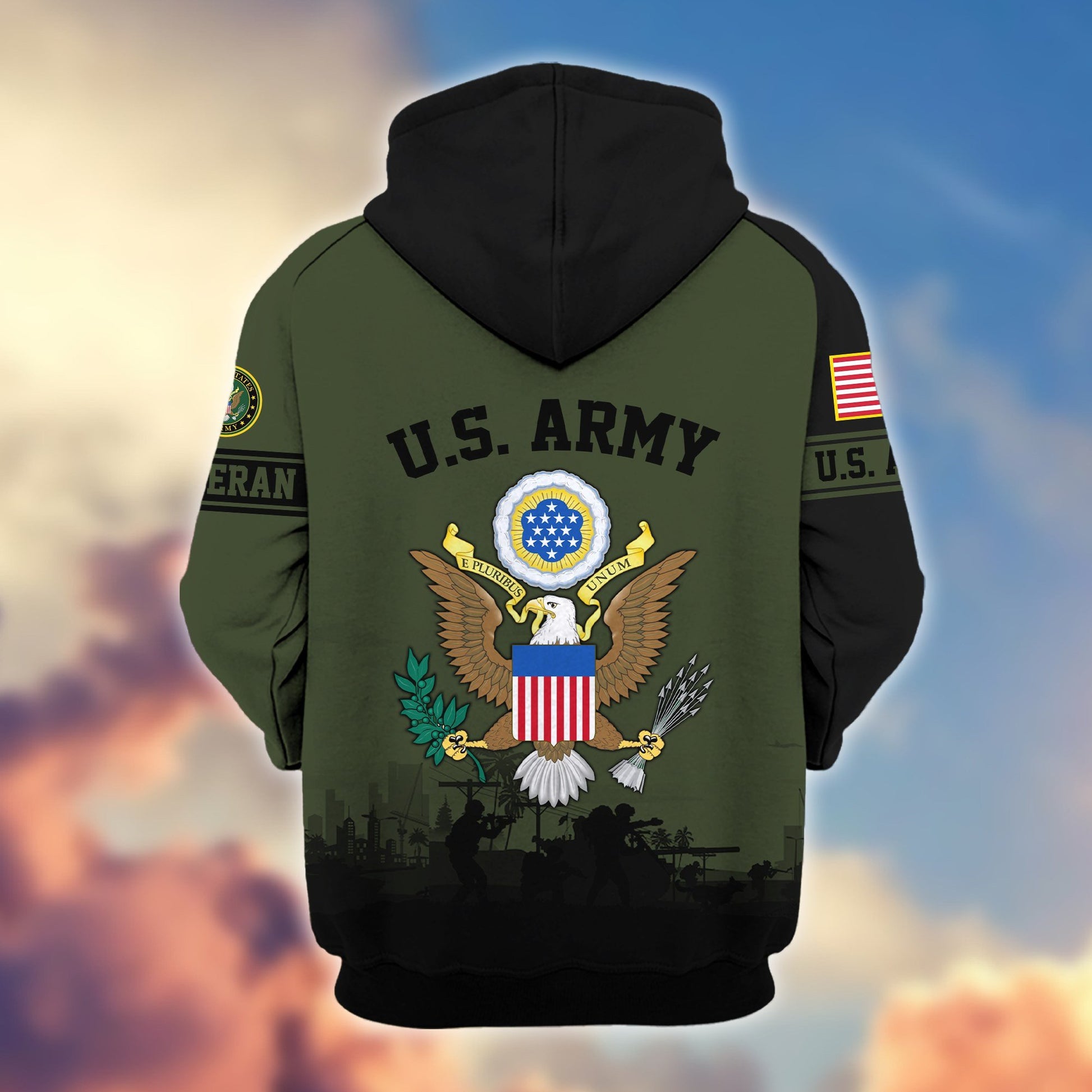 Premium US Veterans Zip Hoodie BPHN081013, Gifts For US Veterans, Gifts On Father's Day, Veterans Day.