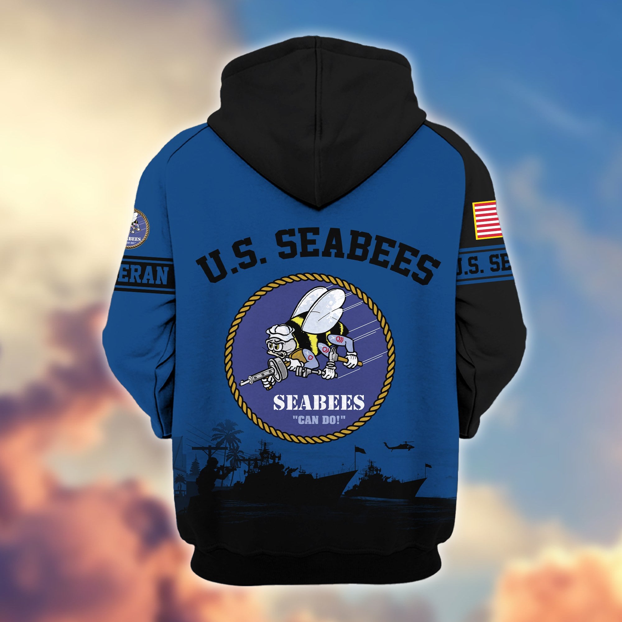 Premium US Veterans Zip Hoodie BPHN081013, Gifts For US Veterans, Gifts On Father's Day, Veterans Day.