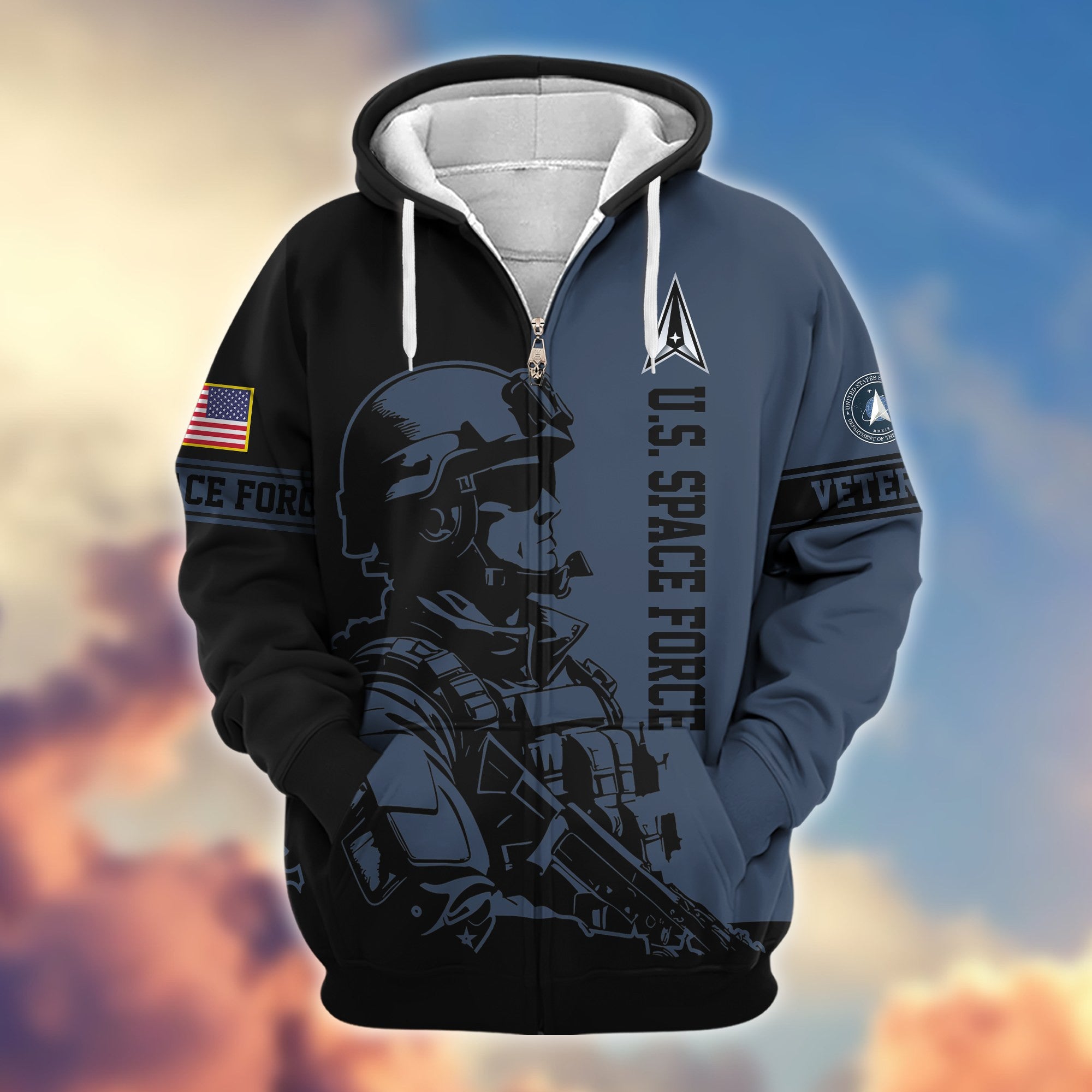 Premium US Veterans Zip Hoodie BPHN081013, Gifts For US Veterans, Gifts On Father's Day, Veterans Day.