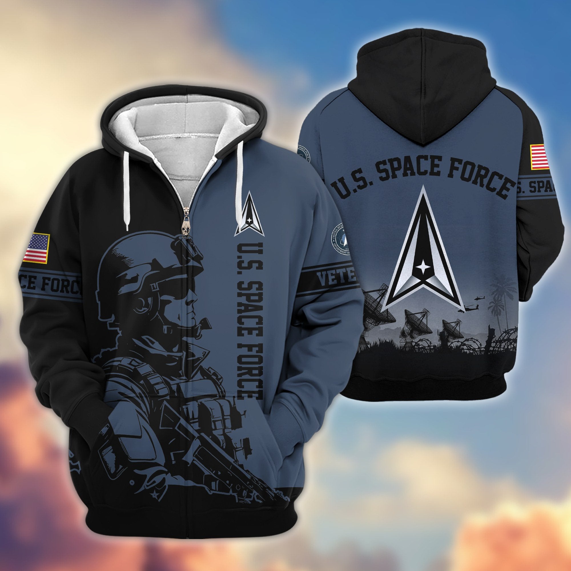 Premium US Veterans Zip Hoodie BPHN081013, Gifts For US Veterans, Gifts On Father's Day, Veterans Day.