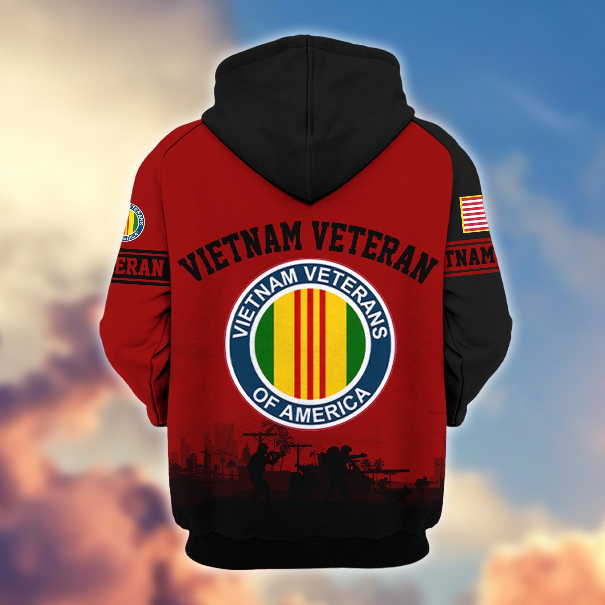 Premium US Veterans Zip Hoodie BPHN081013, Gifts For US Veterans, Gifts On Father's Day, Veterans Day.