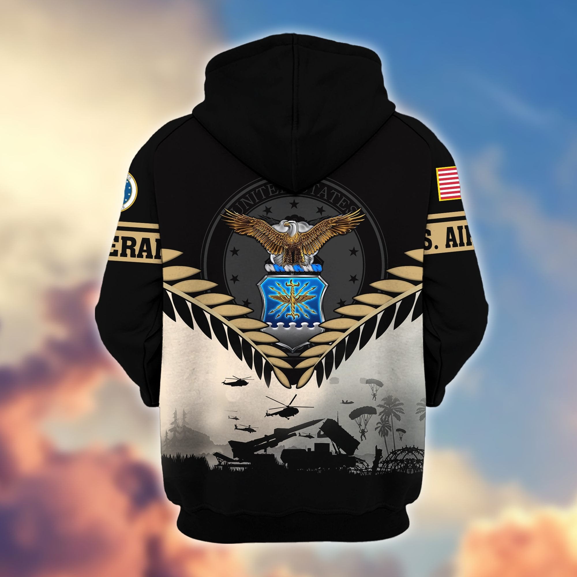 Premium US Veterans Zip Hoodie BPHN151011, Gifts For US Veterans, Gifts On Father's Day, Veterans Day.
