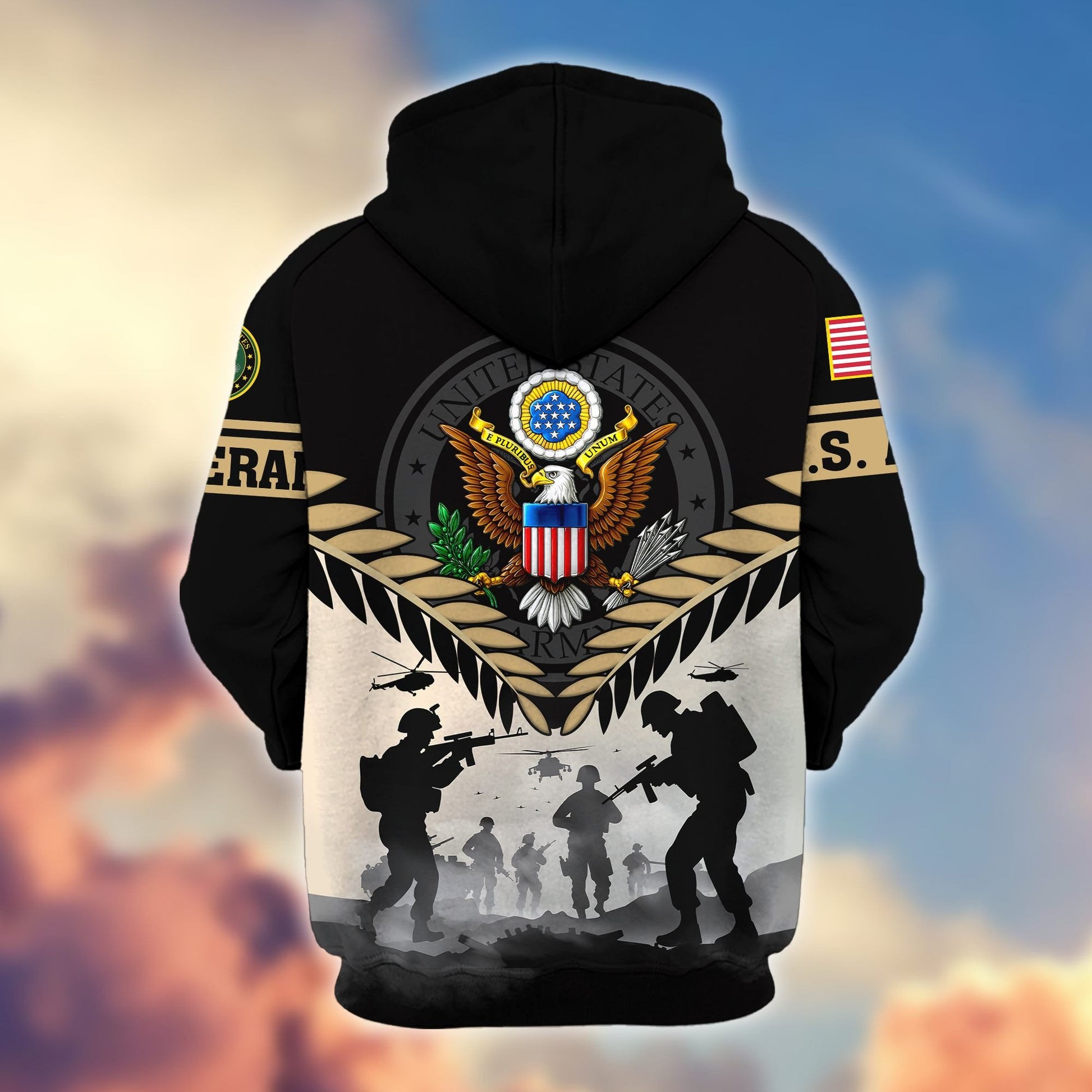 Premium US Veterans Zip Hoodie BPHN151011, Gifts For US Veterans, Gifts On Father's Day, Veterans Day.