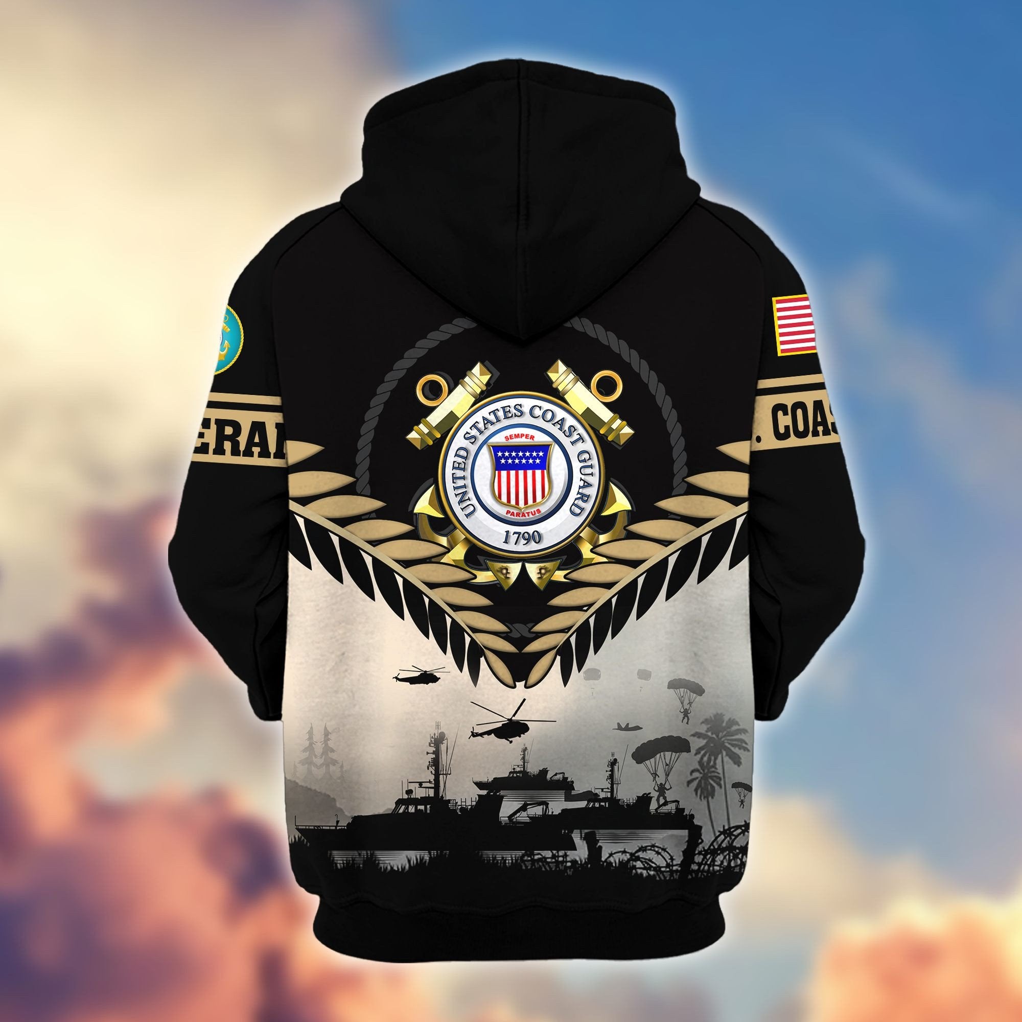 Premium US Veterans Zip Hoodie BPHN151011, Gifts For US Veterans, Gifts On Father's Day, Veterans Day.