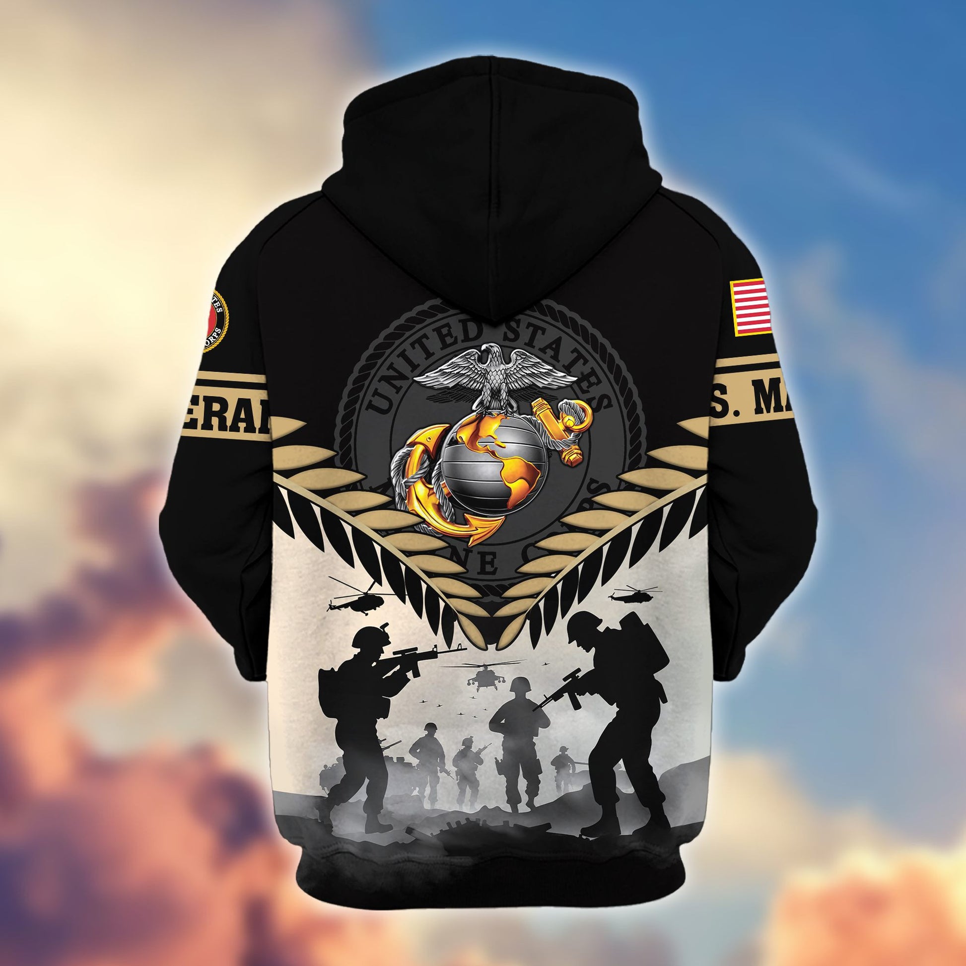 Premium US Veterans Zip Hoodie BPHN151011, Gifts For US Veterans, Gifts On Father's Day, Veterans Day.