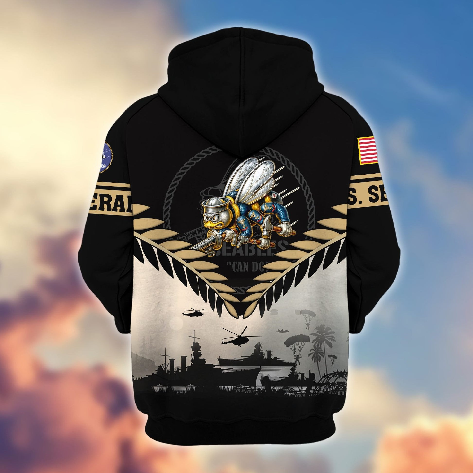 Premium US Veterans Zip Hoodie BPHN151011, Gifts For US Veterans, Gifts On Father's Day, Veterans Day.