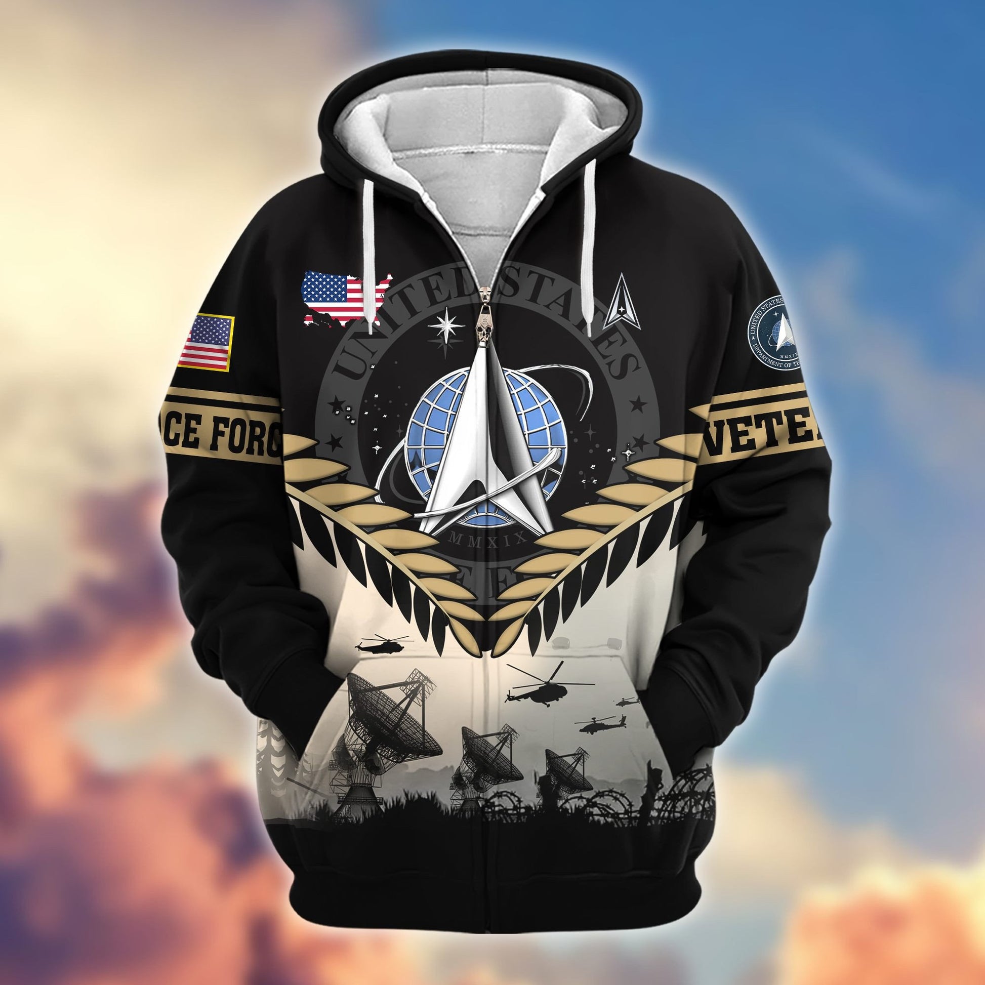 Premium US Veterans Zip Hoodie BPHN151011, Gifts For US Veterans, Gifts On Father's Day, Veterans Day.