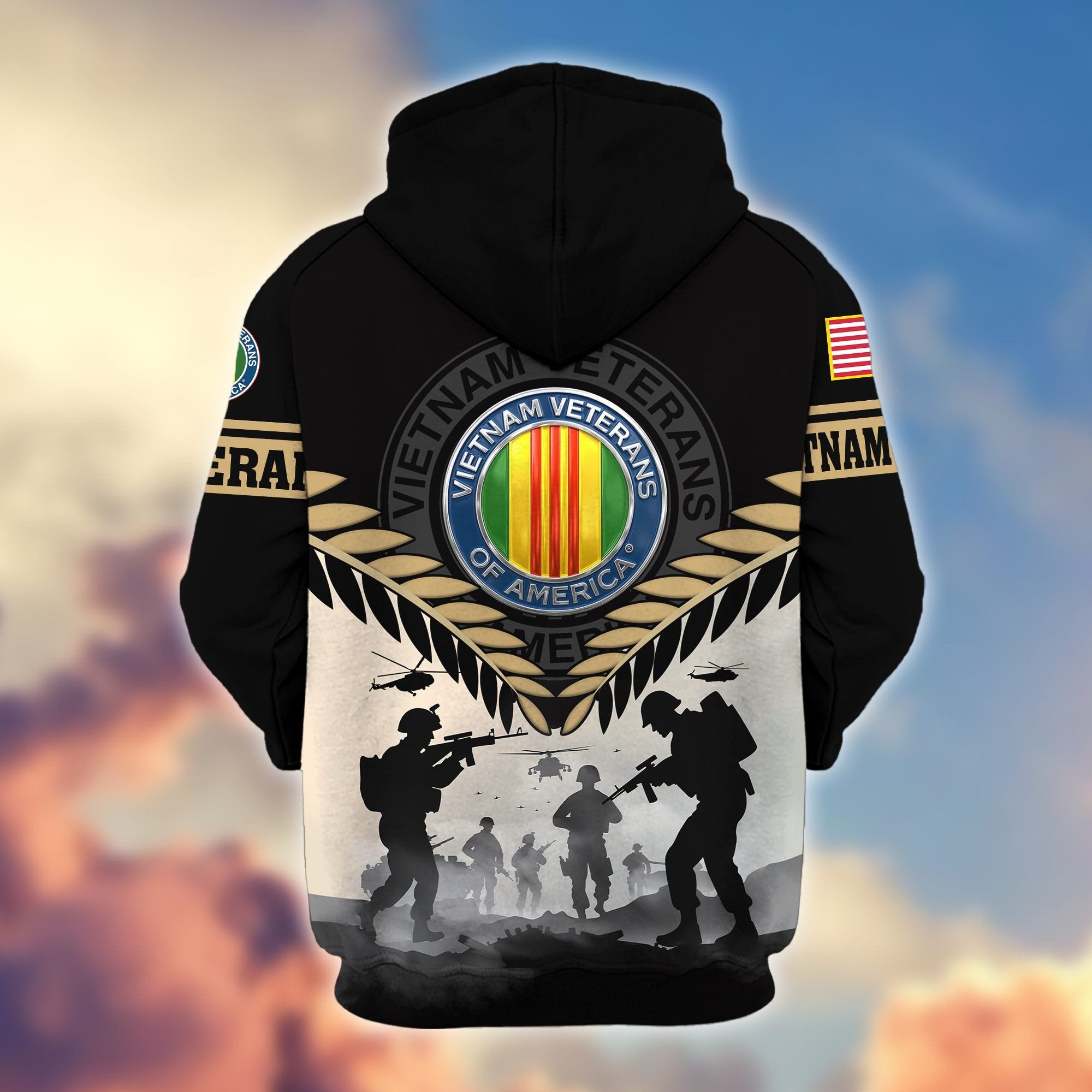 Premium US Veterans Zip Hoodie BPHN151011, Gifts For US Veterans, Gifts On Father's Day, Veterans Day.