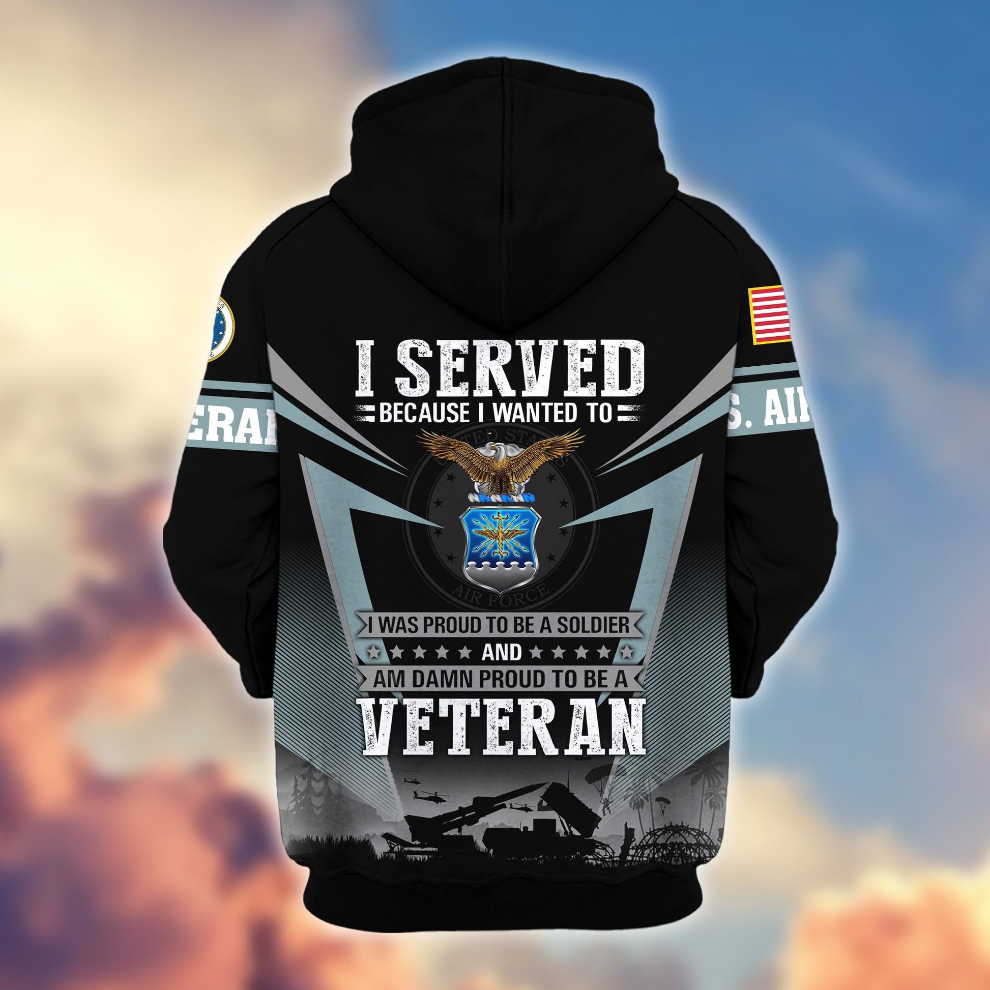 Premium US Veterans Zip Hoodie BPHN131012, Gifts For US Veterans, Gifts On Father's Day, Veterans Day.