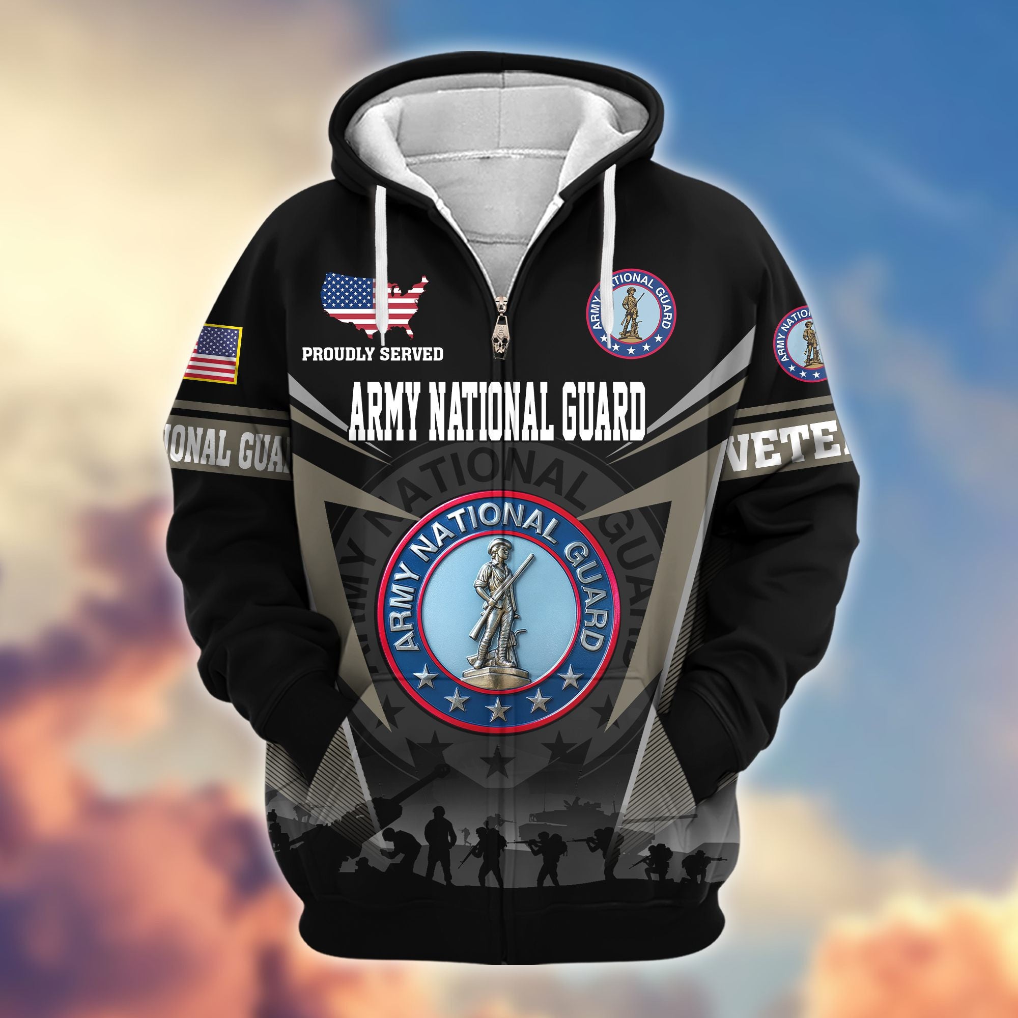 Premium US Veterans Zip Hoodie BPHN131012, Gifts For US Veterans, Gifts On Father's Day, Veterans Day.