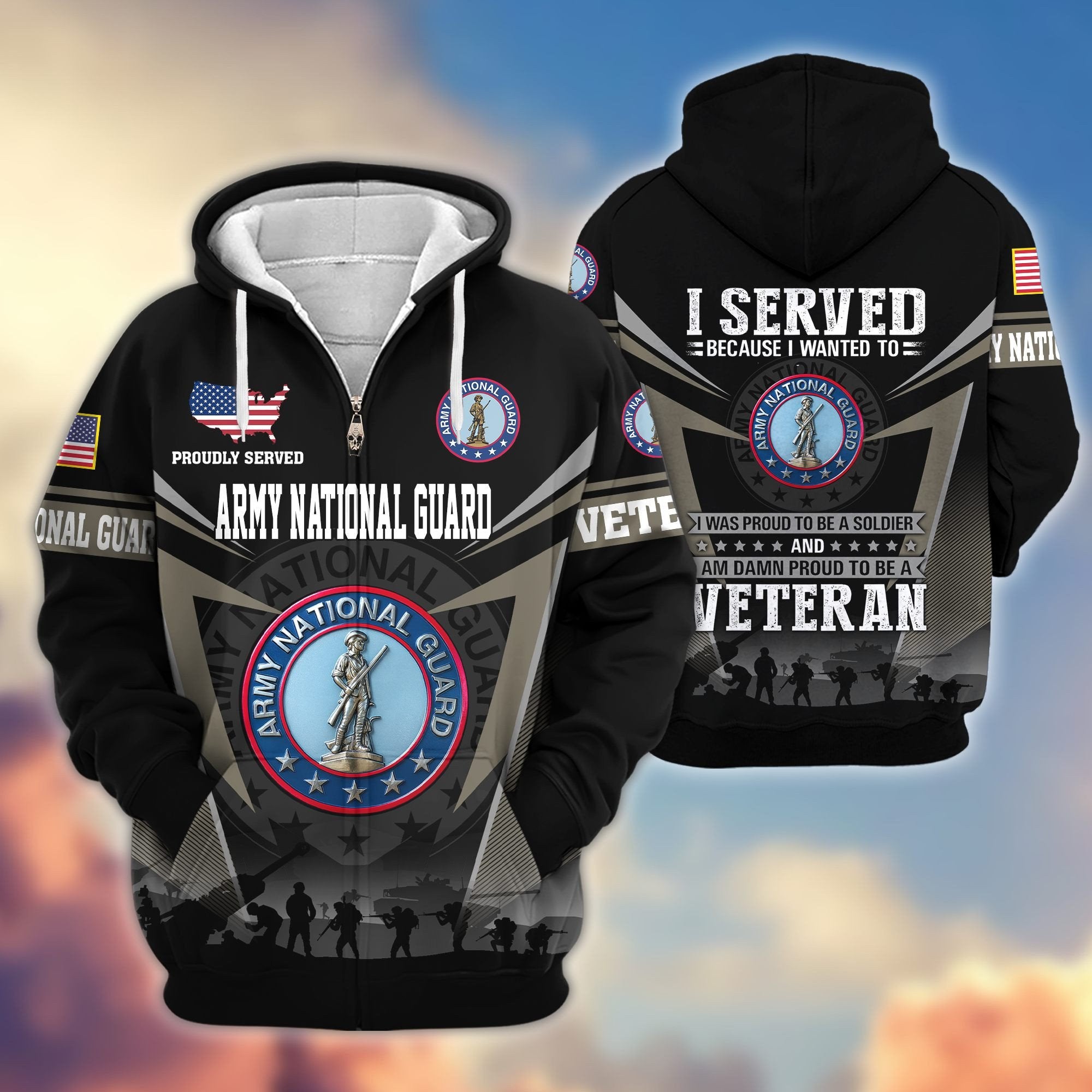 Premium US Veterans Zip Hoodie BPHN131012, Gifts For US Veterans, Gifts On Father's Day, Veterans Day.