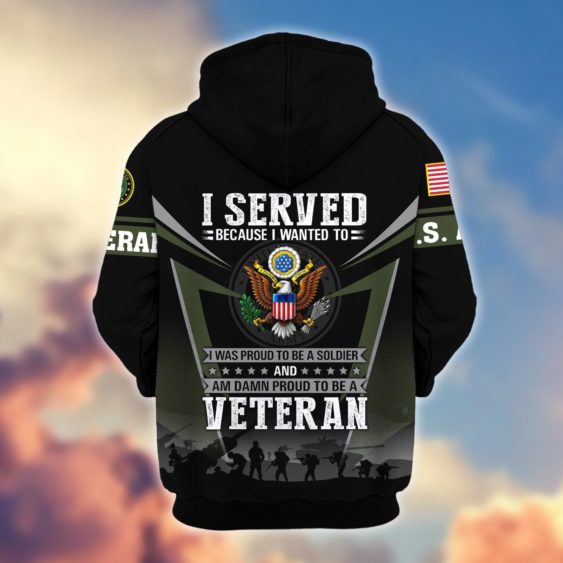 Premium US Veterans Zip Hoodie BPHN131012, Gifts For US Veterans, Gifts On Father's Day, Veterans Day.