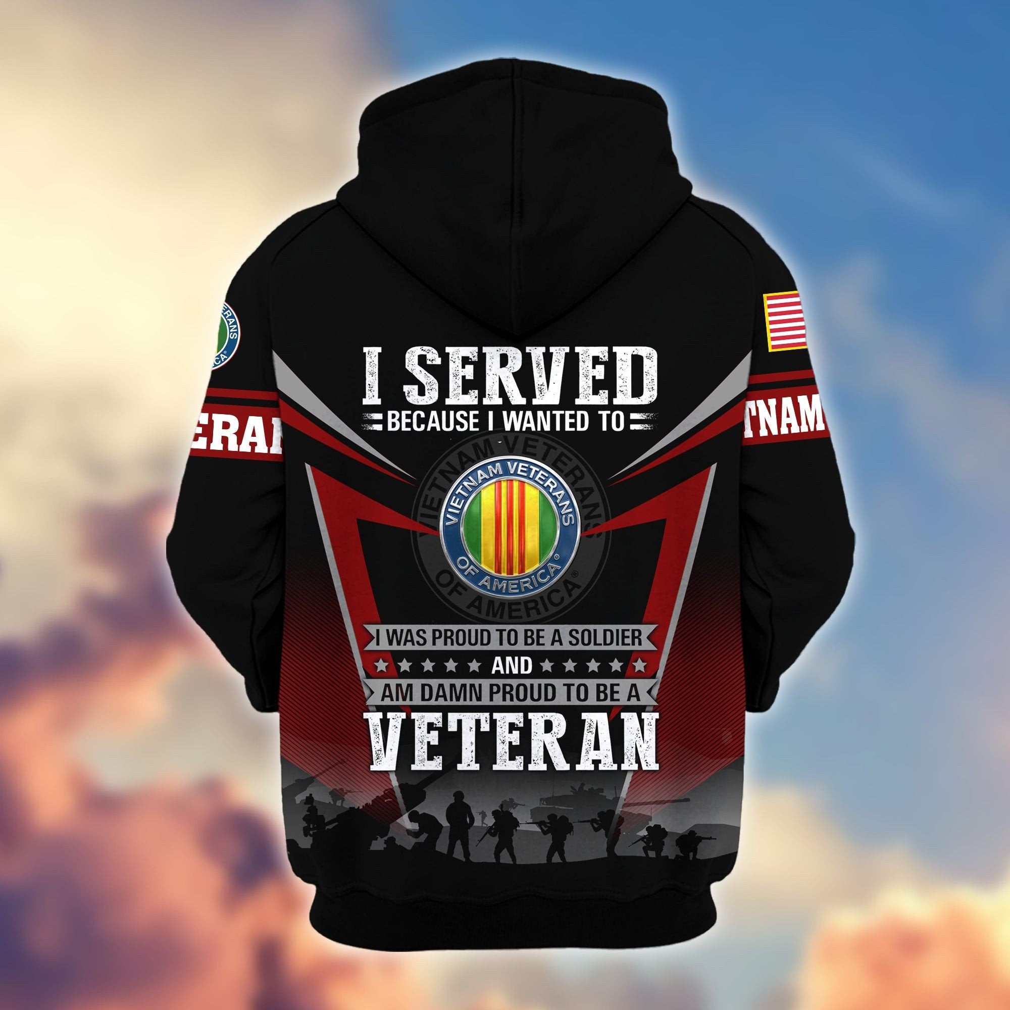 Premium US Veterans Zip Hoodie BPHN131012, Gifts For US Veterans, Gifts On Father's Day, Veterans Day.