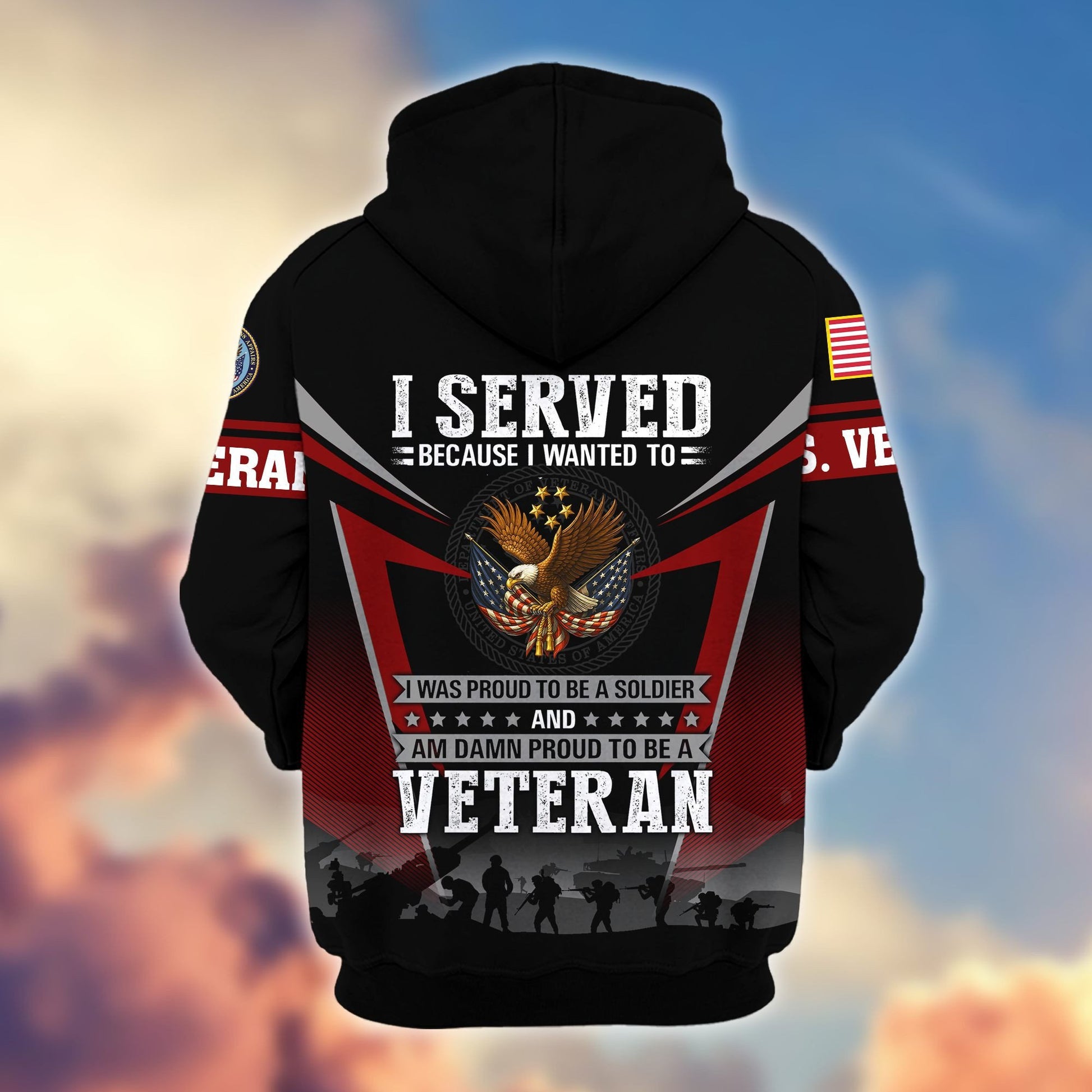 Premium US Veterans Zip Hoodie BPHN131012, Gifts For US Veterans, Gifts On Father's Day, Veterans Day.