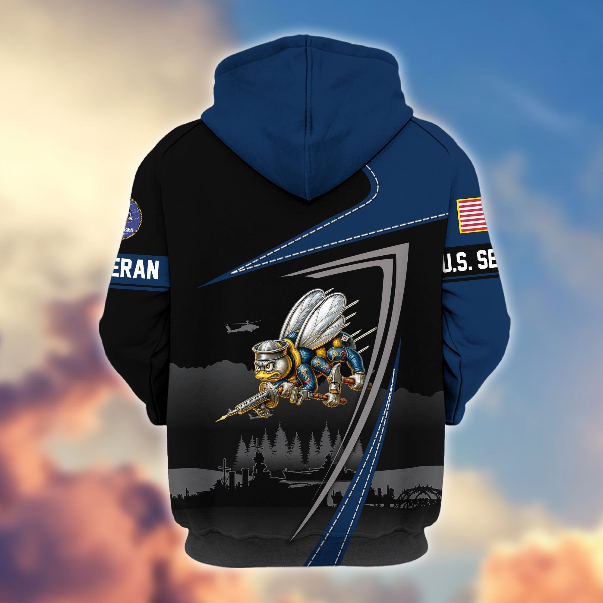 Premium US Veterans Zip Hoodie BPHN091011, Gifts For US Veterans, Gifts On Father's Day, Veterans Day.