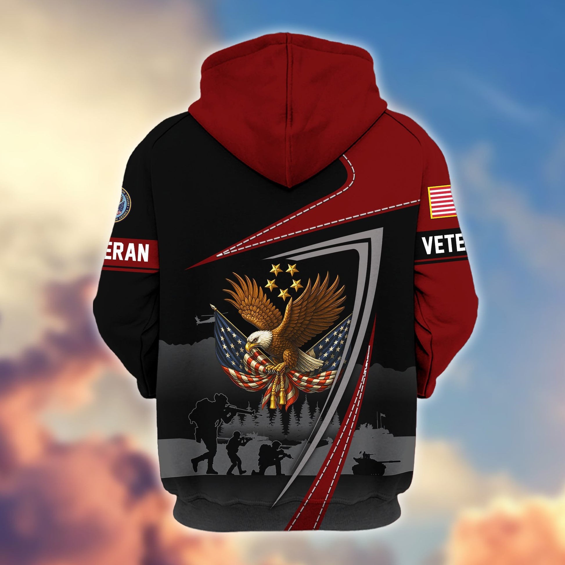 Premium US Veterans Zip Hoodie BPHN091011, Gifts For US Veterans, Gifts On Father's Day, Veterans Day.
