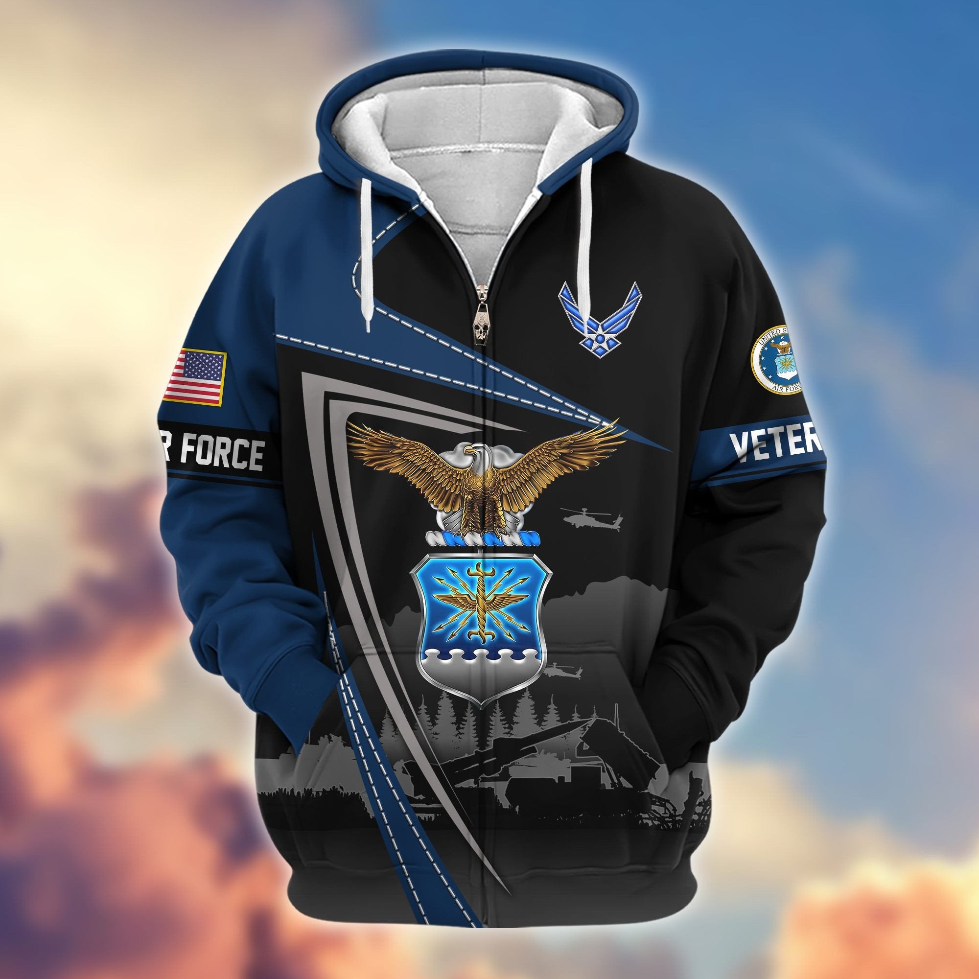 Premium US Veterans Zip Hoodie BPHN091011, Gifts For US Veterans, Gifts On Father's Day, Veterans Day.