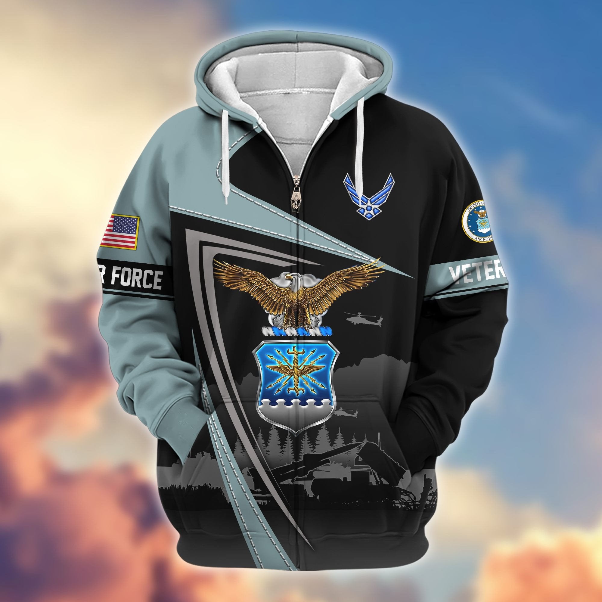 Premium US Veterans Zip Hoodie BPHN091011, Gifts For US Veterans, Gifts On Father's Day, Veterans Day.