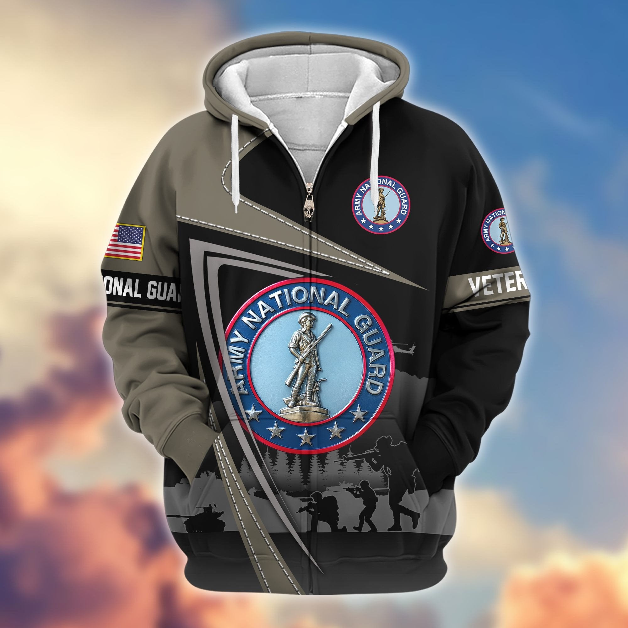 Premium US Veterans Zip Hoodie BPHN091011, Gifts For US Veterans, Gifts On Father's Day, Veterans Day.