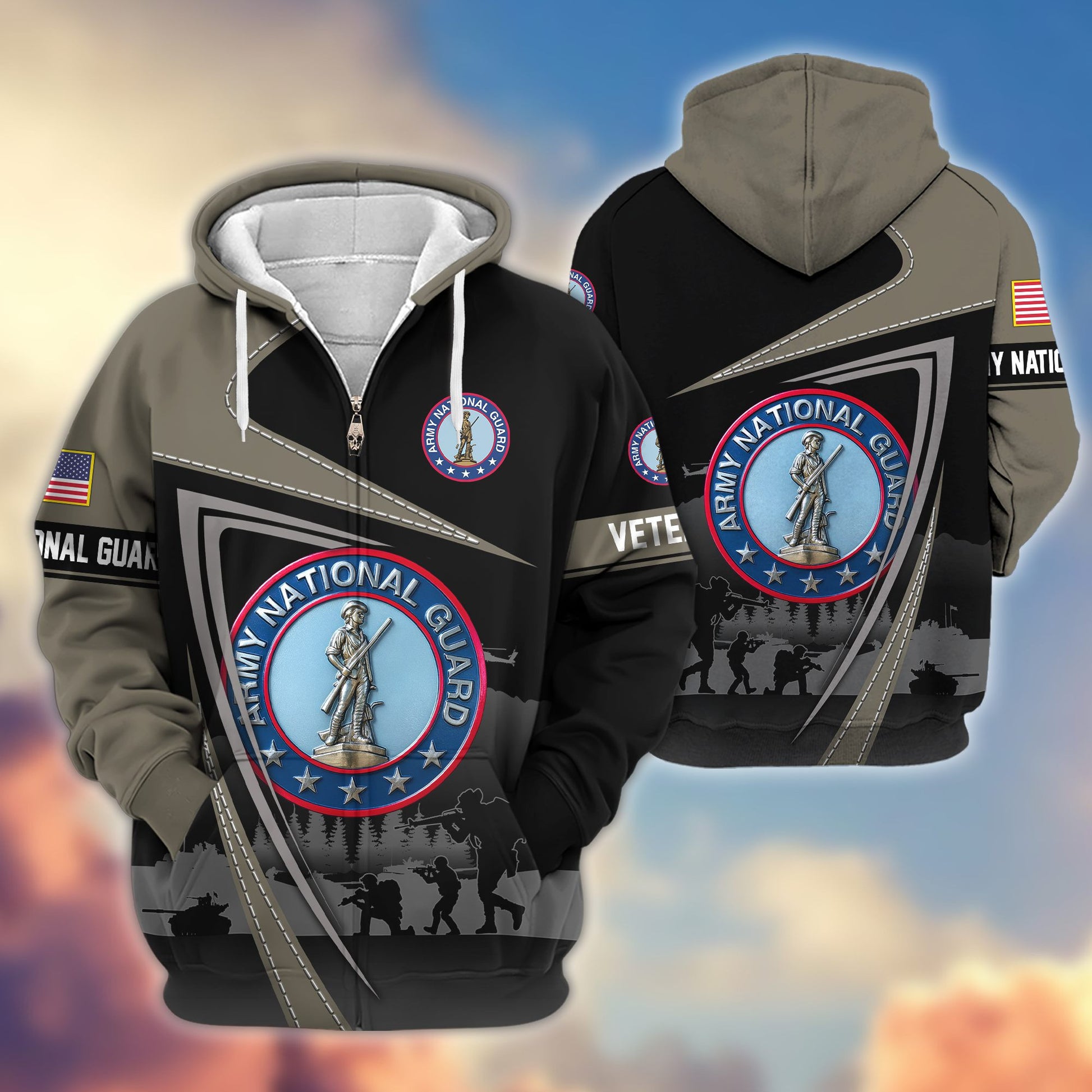 Premium US Veterans Zip Hoodie BPHN091011, Gifts For US Veterans, Gifts On Father's Day, Veterans Day.