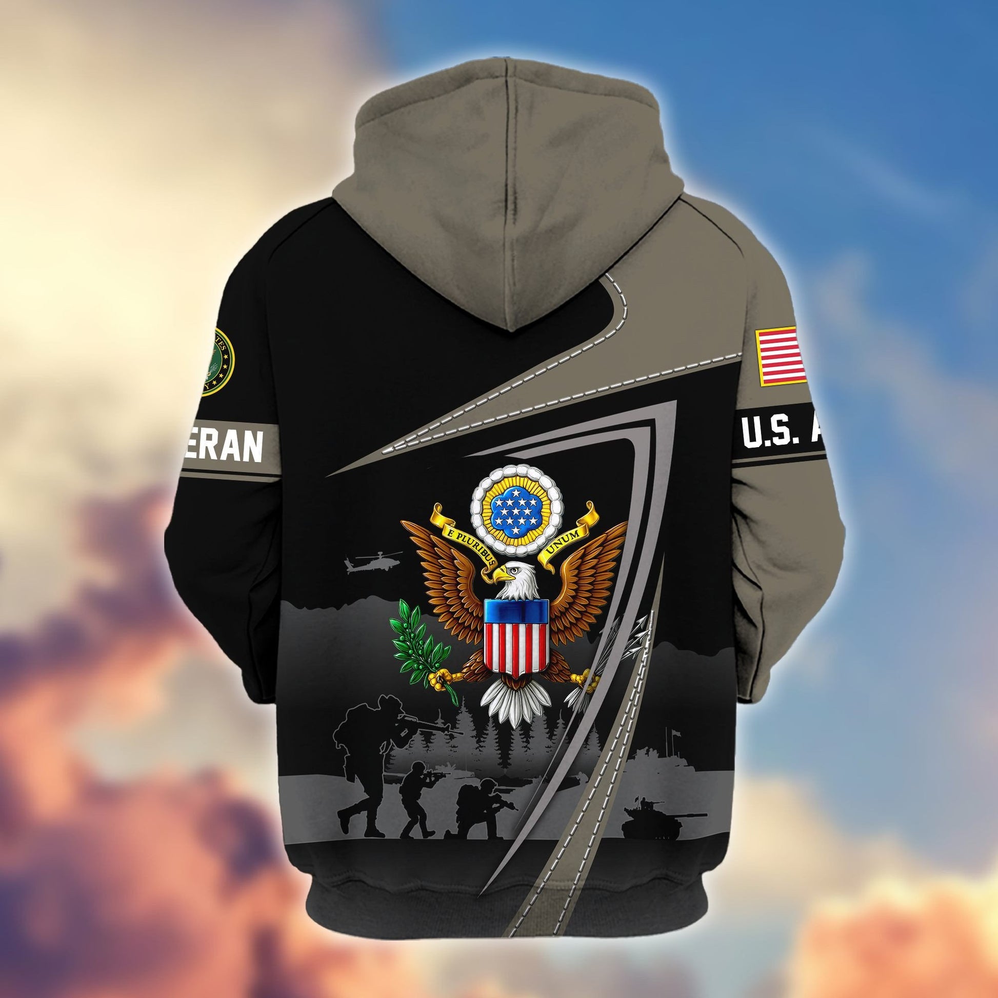Premium US Veterans Zip Hoodie BPHN091011, Gifts For US Veterans, Gifts On Father's Day, Veterans Day.