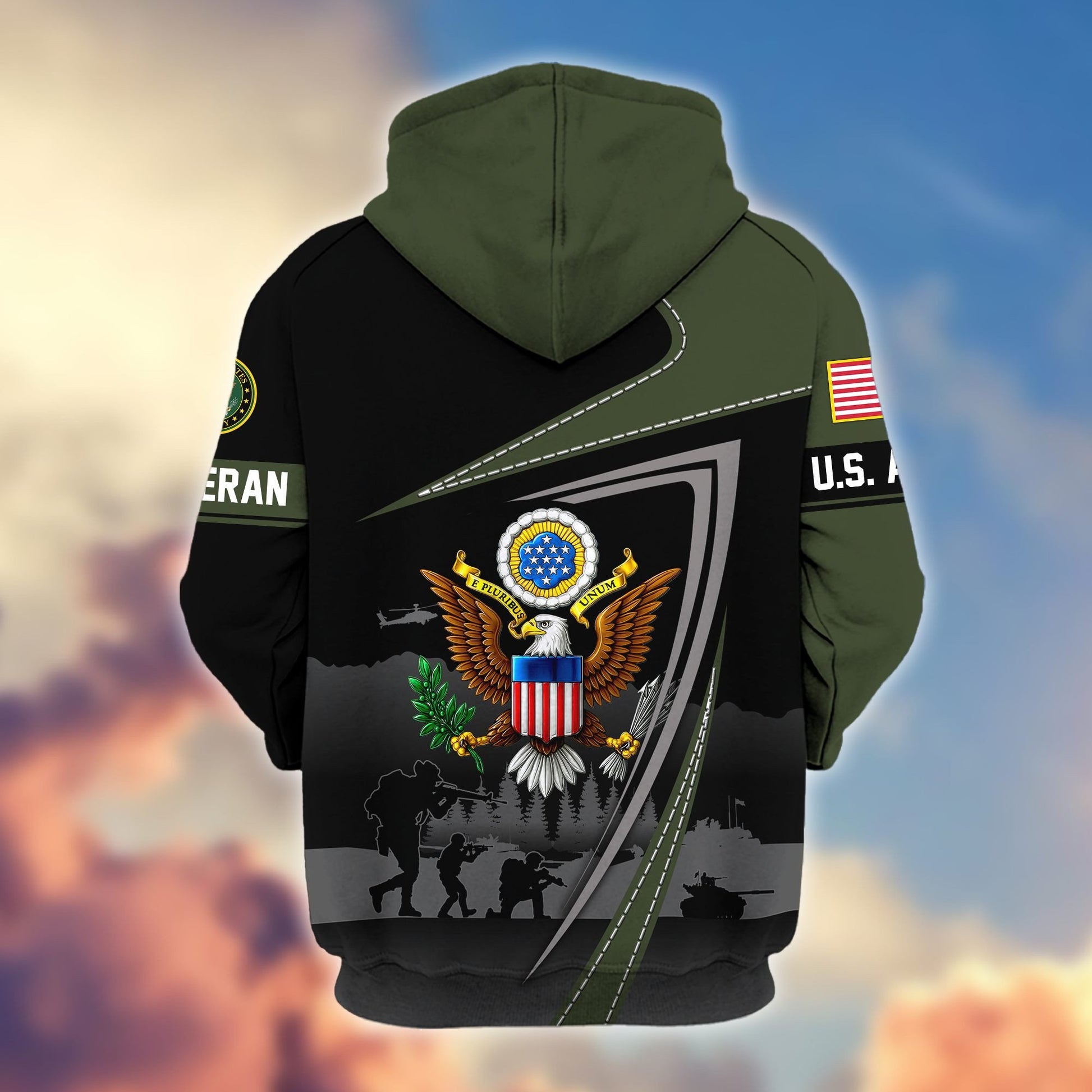 Premium US Veterans Zip Hoodie BPHN091011, Gifts For US Veterans, Gifts On Father's Day, Veterans Day.