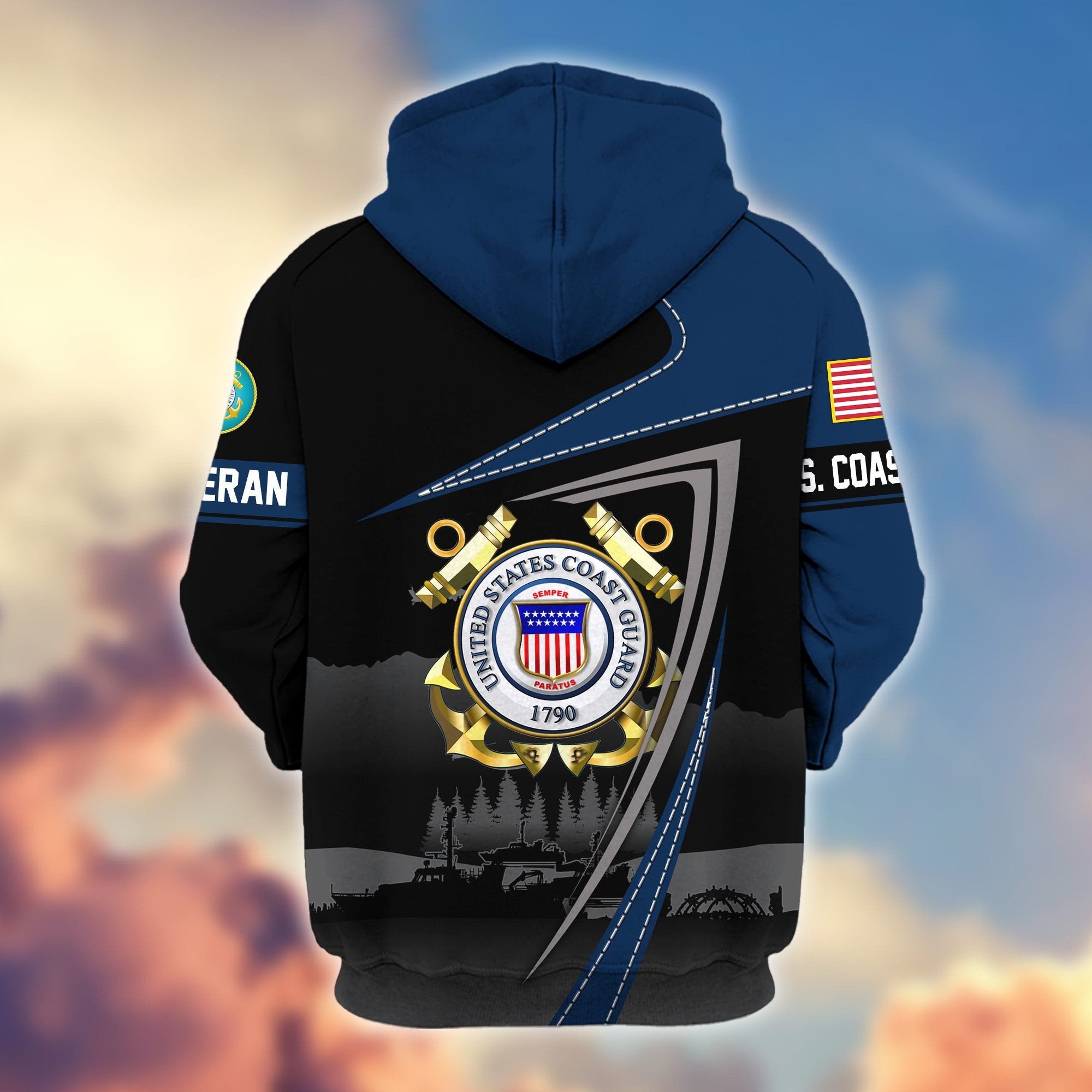 Premium US Veterans Zip Hoodie BPHN091011, Gifts For US Veterans, Gifts On Father's Day, Veterans Day.