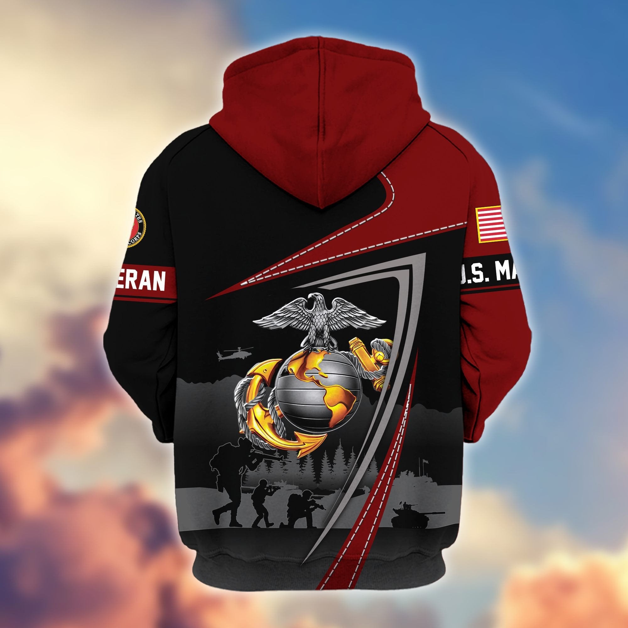 Premium US Veterans Zip Hoodie BPHN091011, Gifts For US Veterans, Gifts On Father's Day, Veterans Day.
