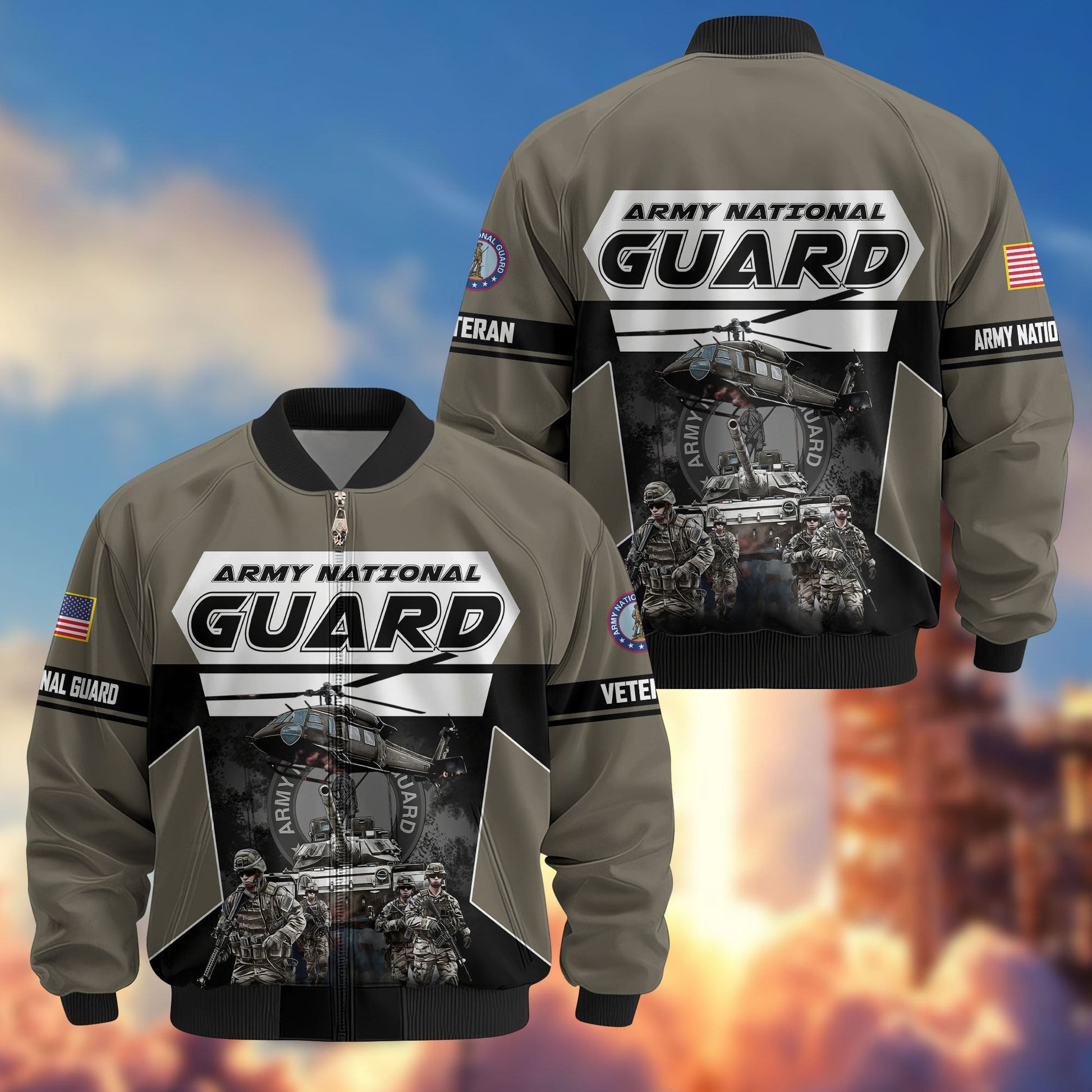 Premium US Veterans Bomber Jacket ATTN091021, Gifts For US Veterans, Gifts On Father's Day, Veterans Day.