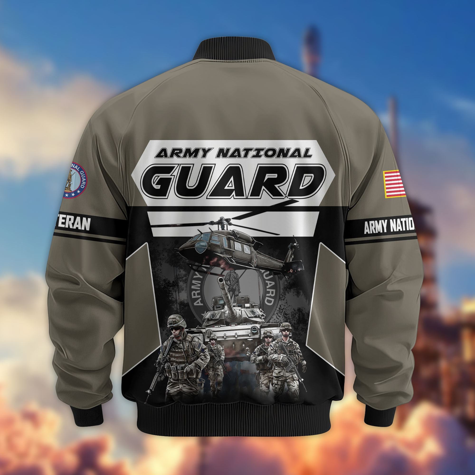 Premium US Veterans Bomber Jacket ATTN091021, Gifts For US Veterans, Gifts On Father's Day, Veterans Day.