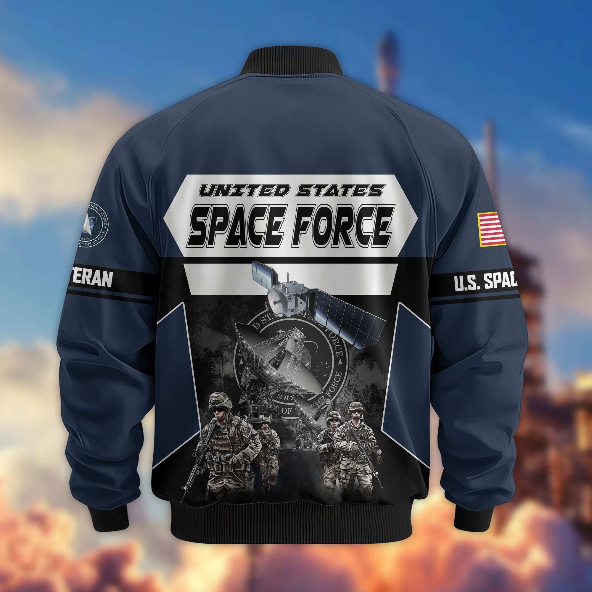 Premium US Veterans Bomber Jacket ATTN091021, Gifts For US Veterans, Gifts On Father's Day, Veterans Day.