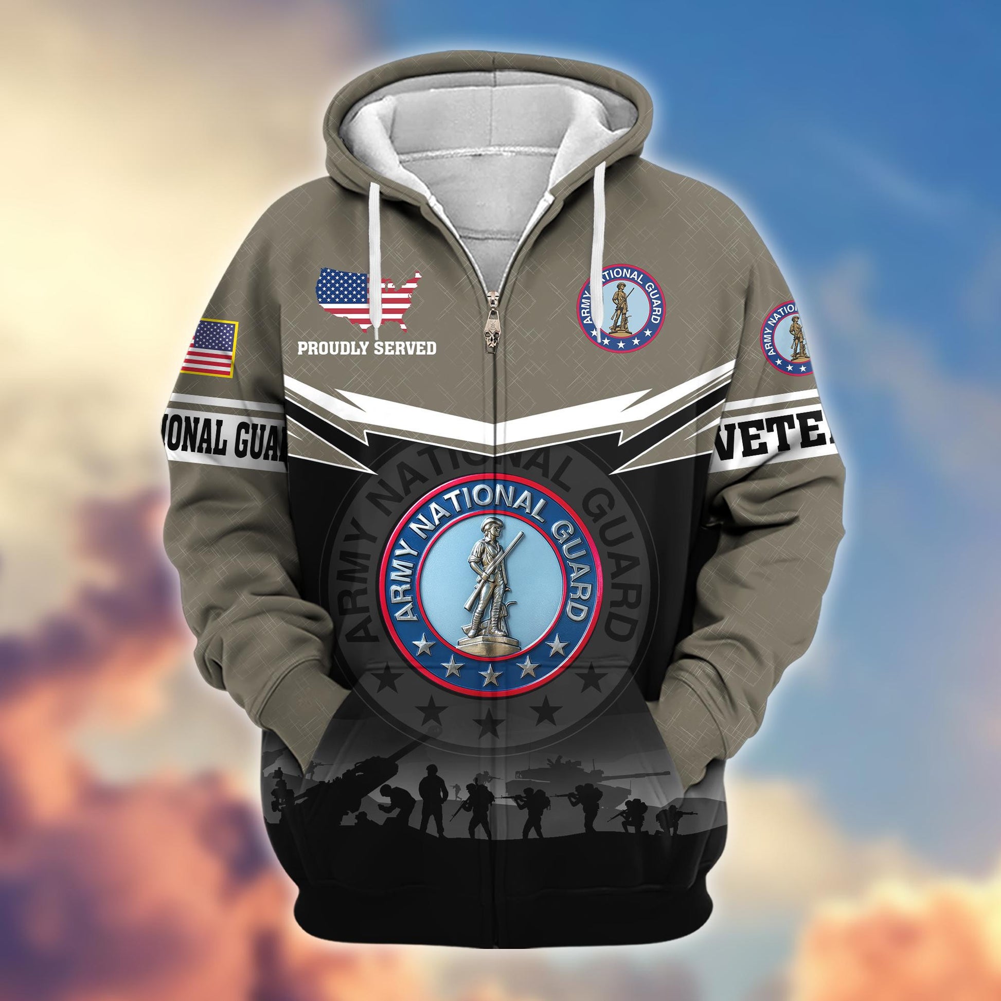 Premium US Veterans Zip Hoodie BPHN131011, Gifts For US Veterans, Gifts On Father's Day, Veterans Day.